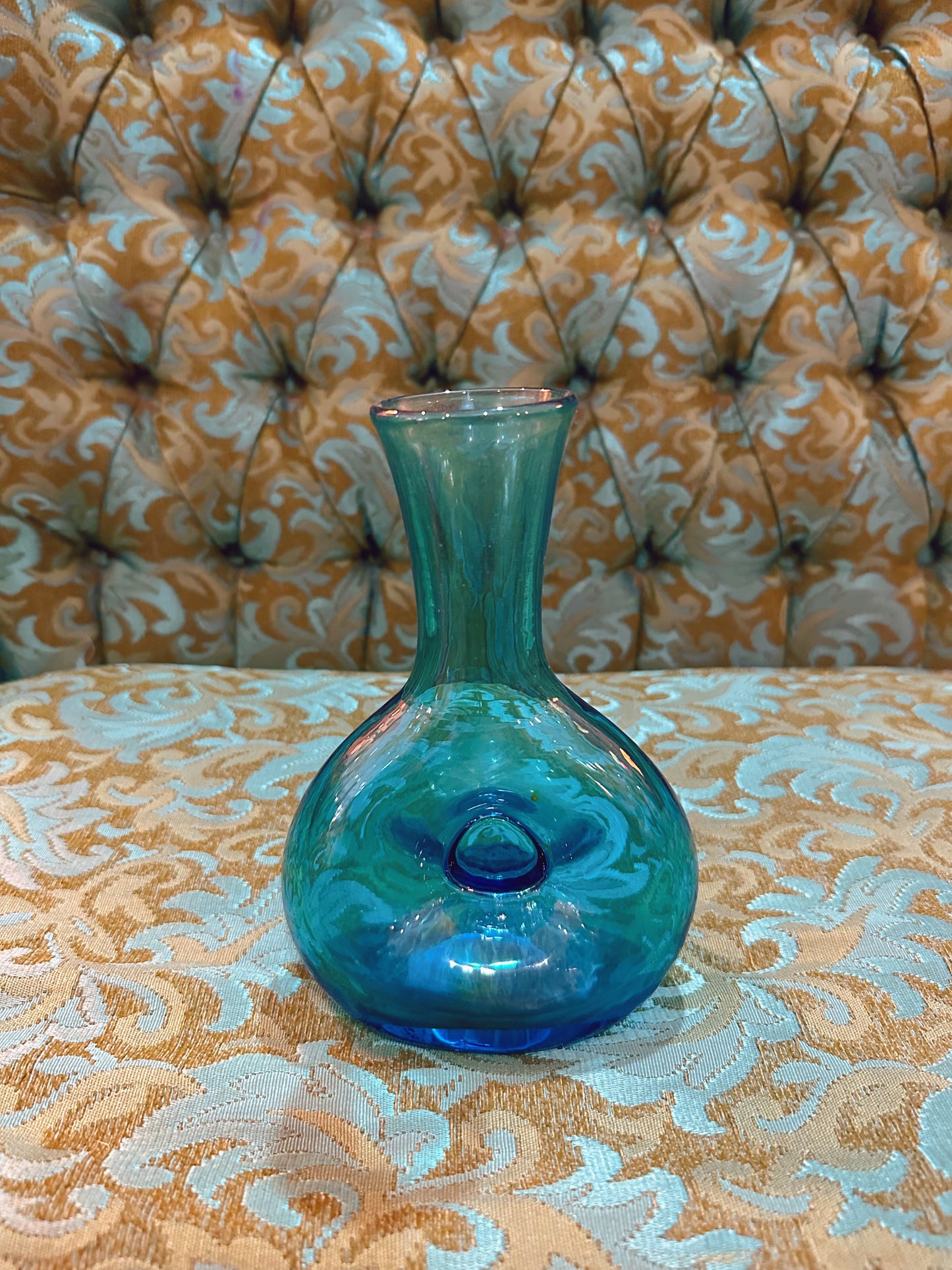 Blue glass vase