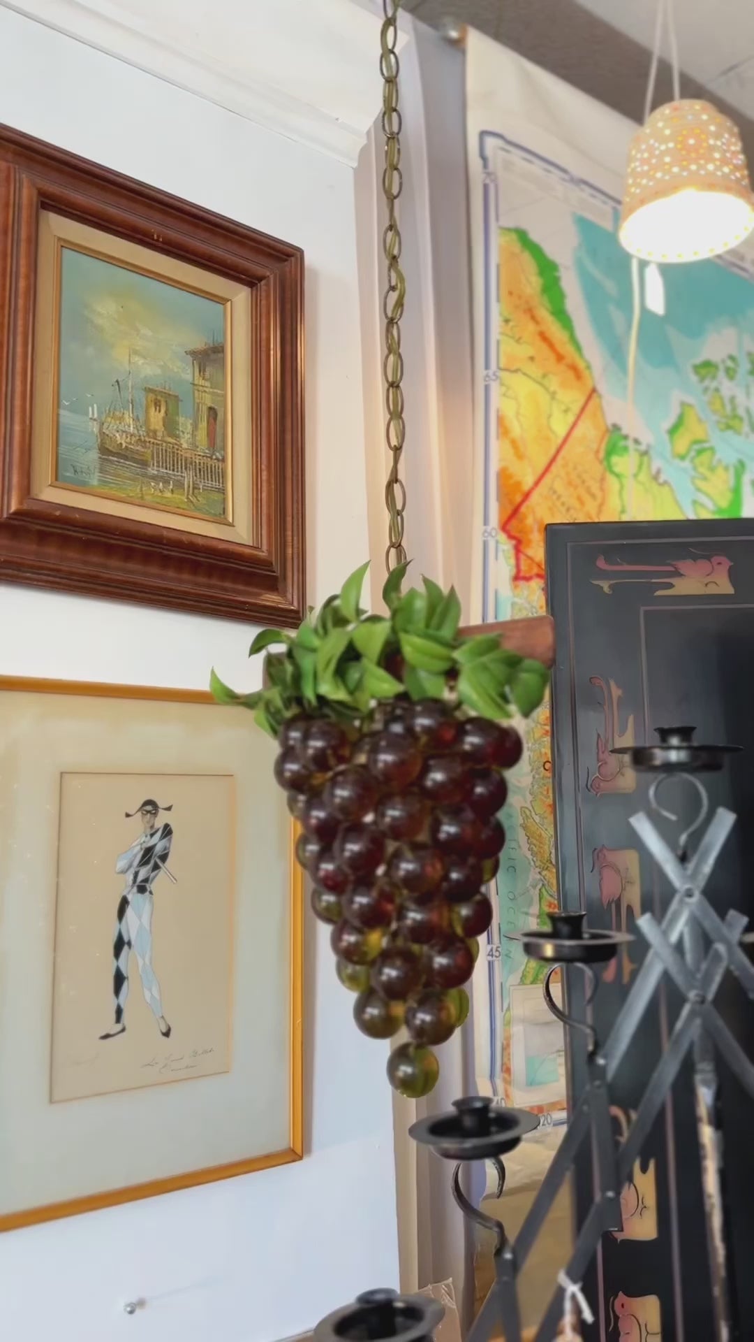 Mid Century Lucite hanging Grape lamp – prettyvintagecambridge