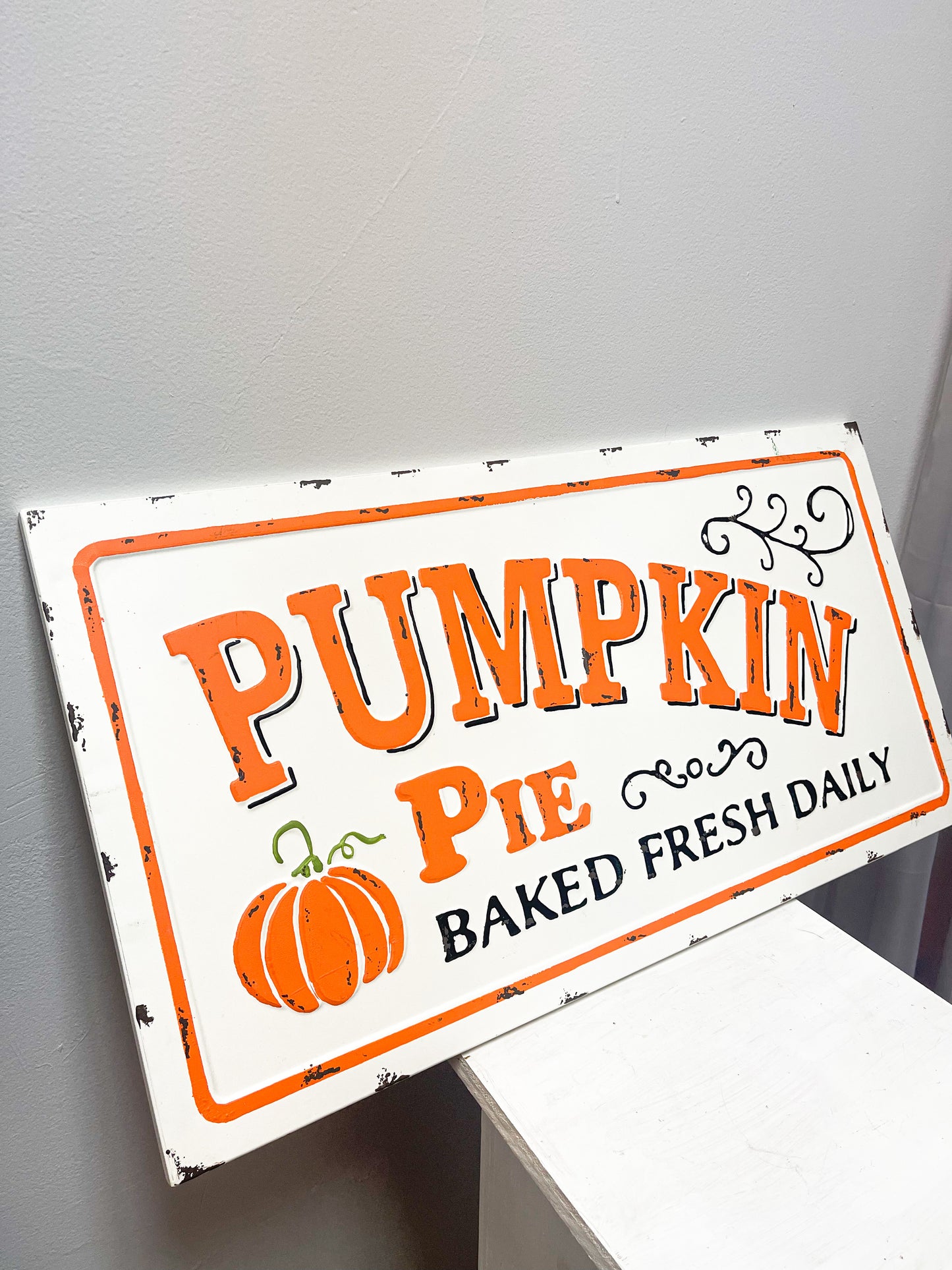 Pumpkin Pie Tin Sign