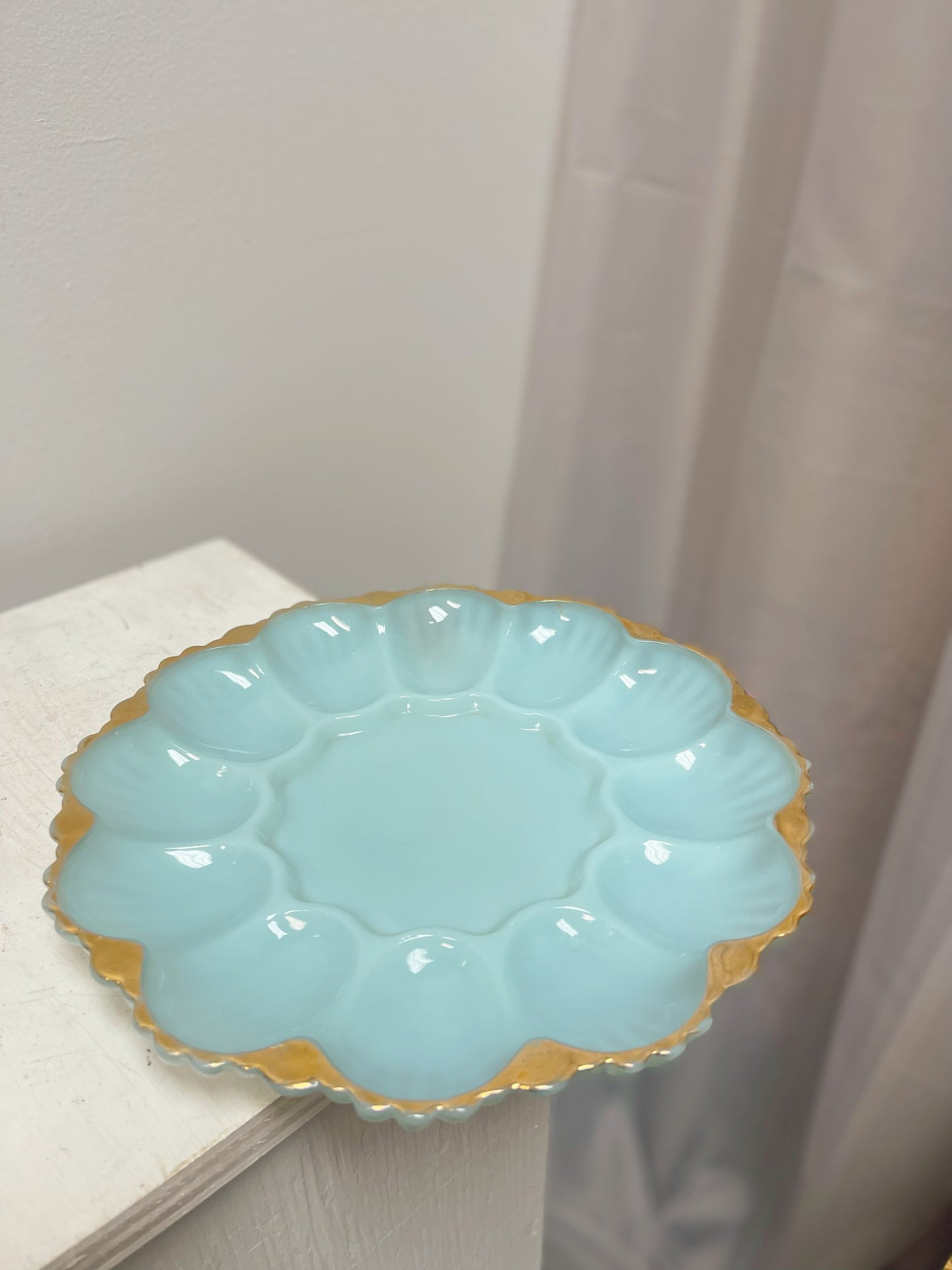 Anchor Hocking Blue Egg Plates