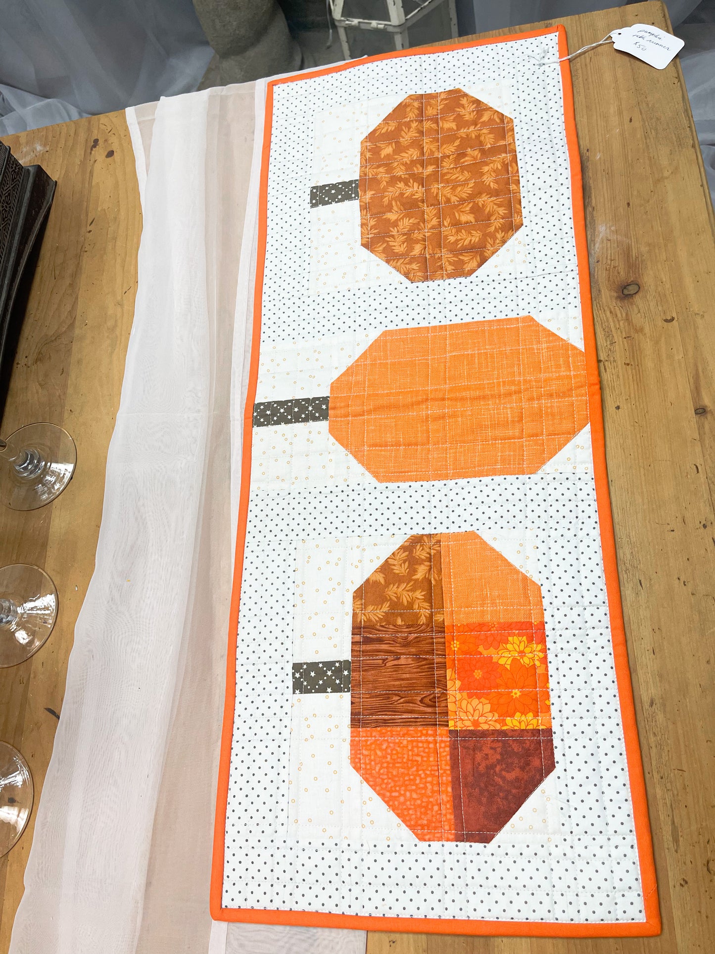 Quilted Pumpkin Table Runner