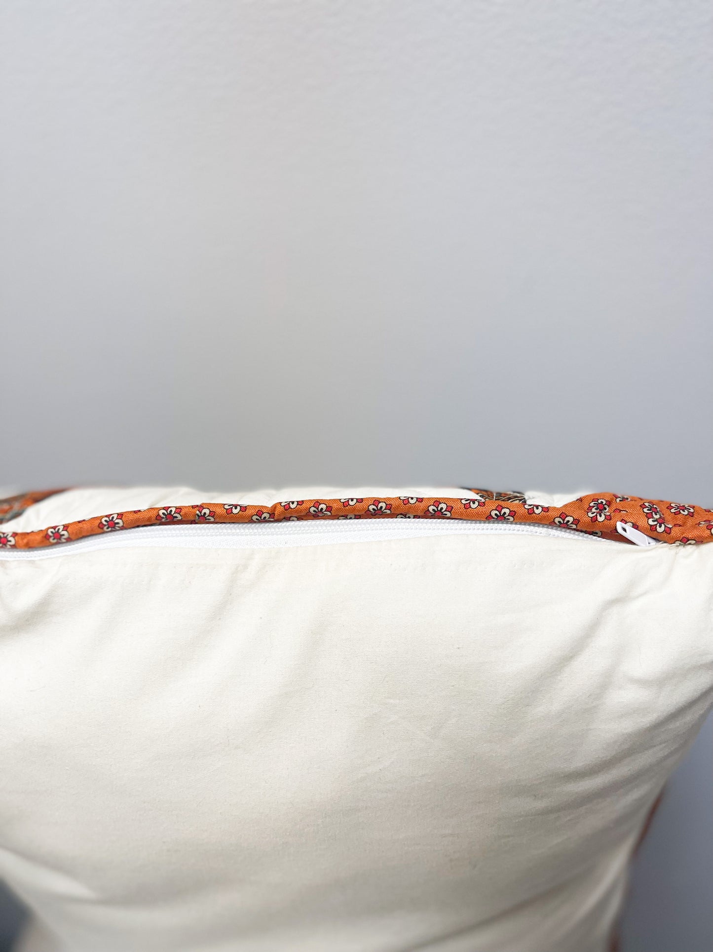 Orange Paisley Quilted Accent Pillow