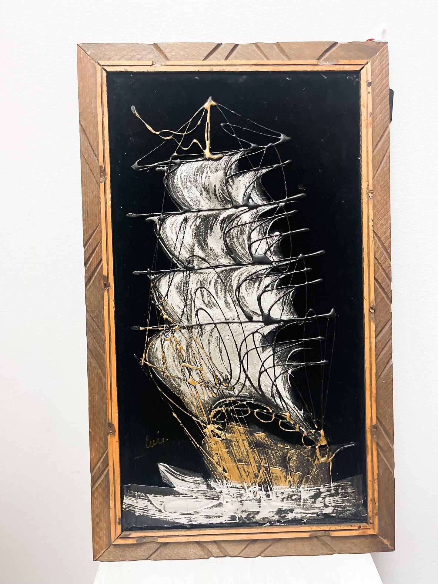 Velvet Pirate Ship Painting