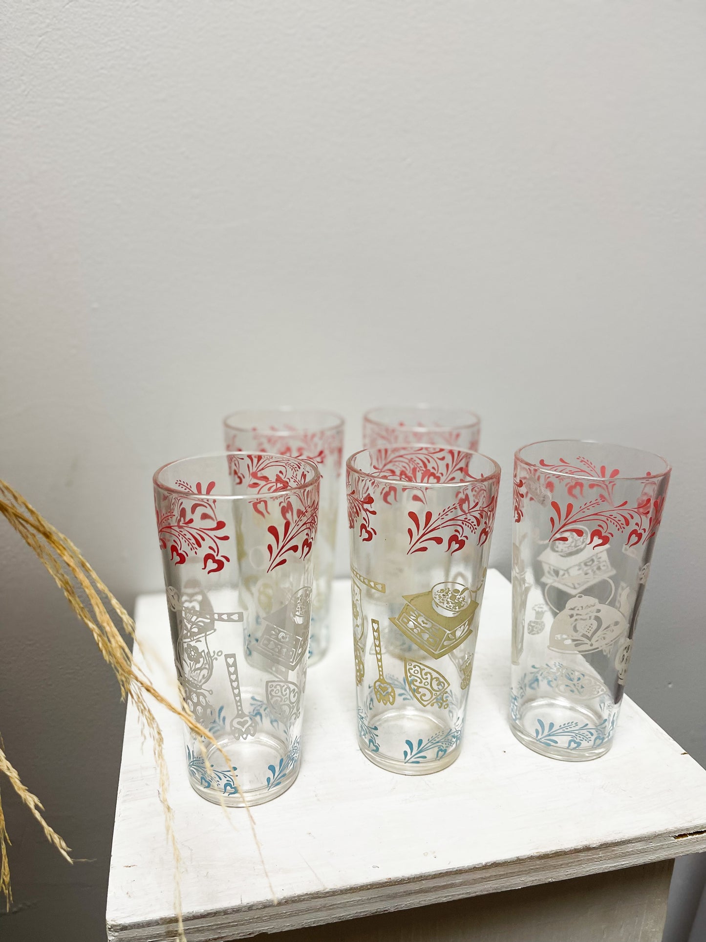 Set of 5 Hazel Atlas drinking glasses