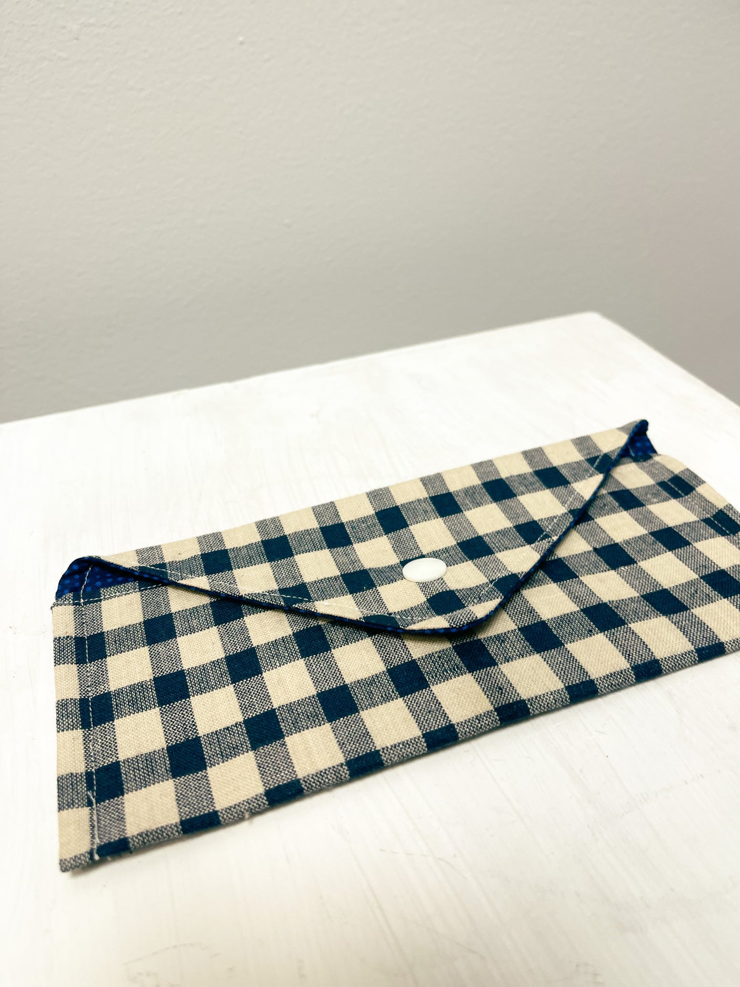 Handmade Blue Gingham Wallet