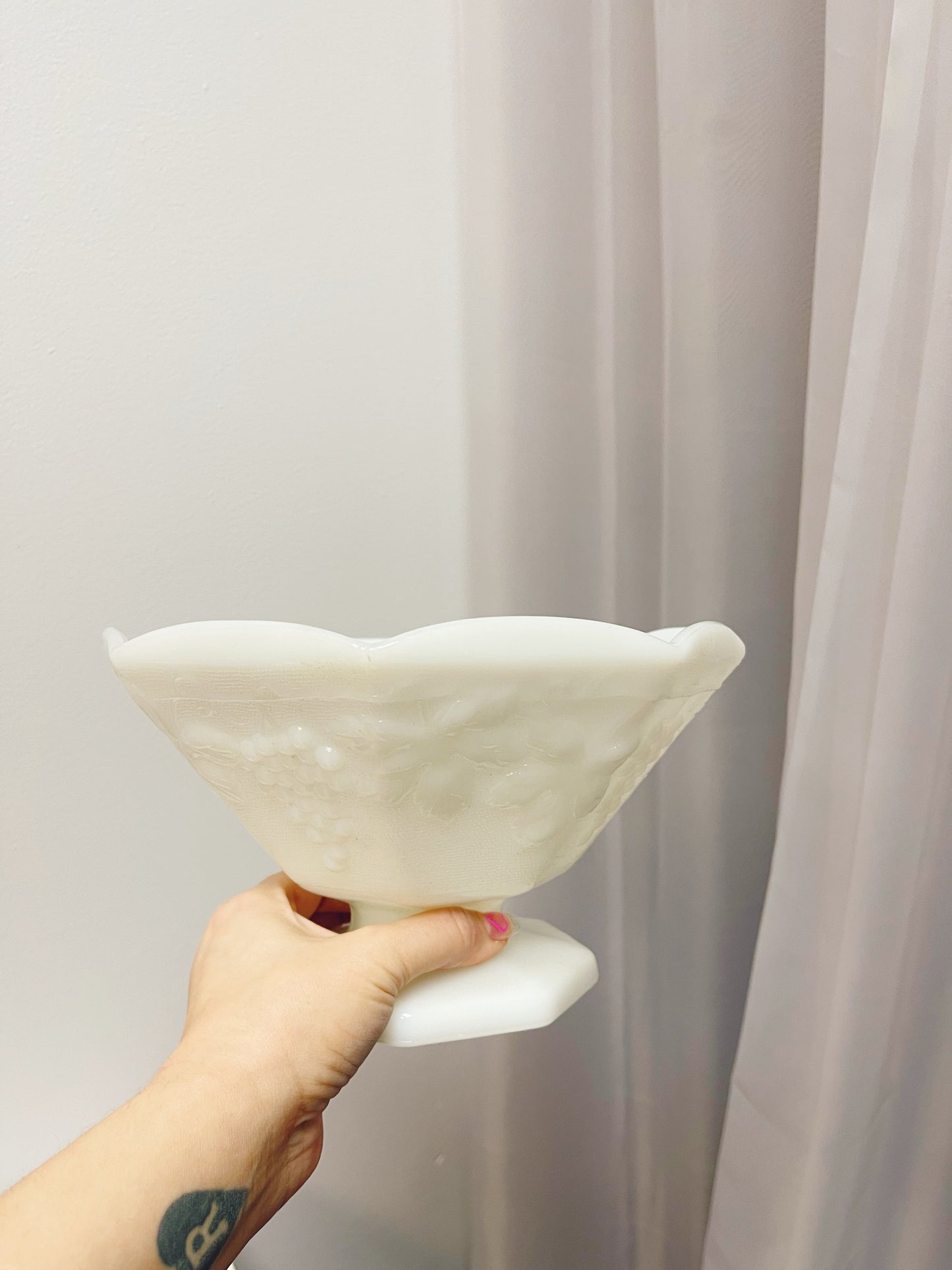 Milk Glass pedestal bowl