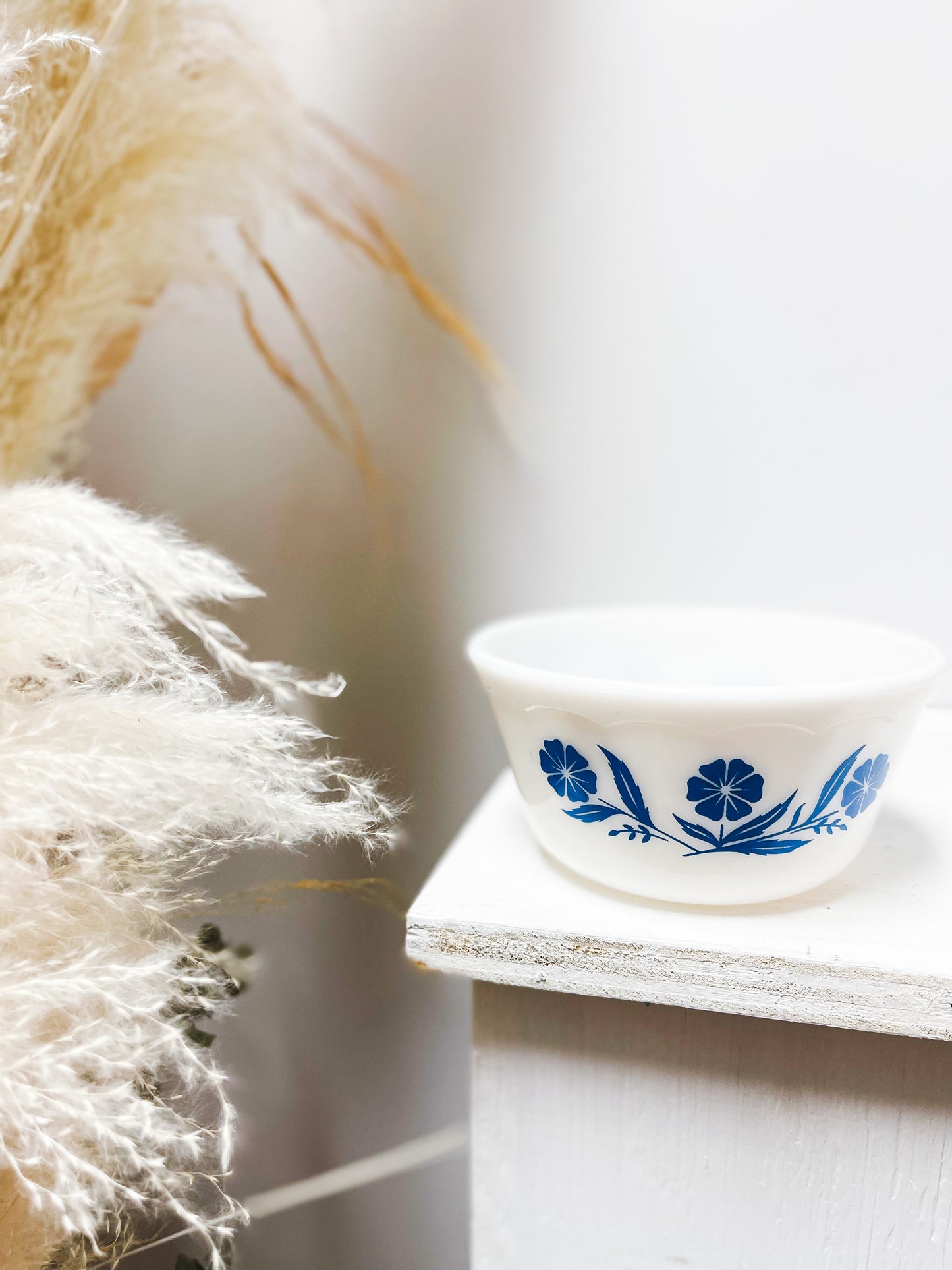 Small mixing bowl with blue floral pattern