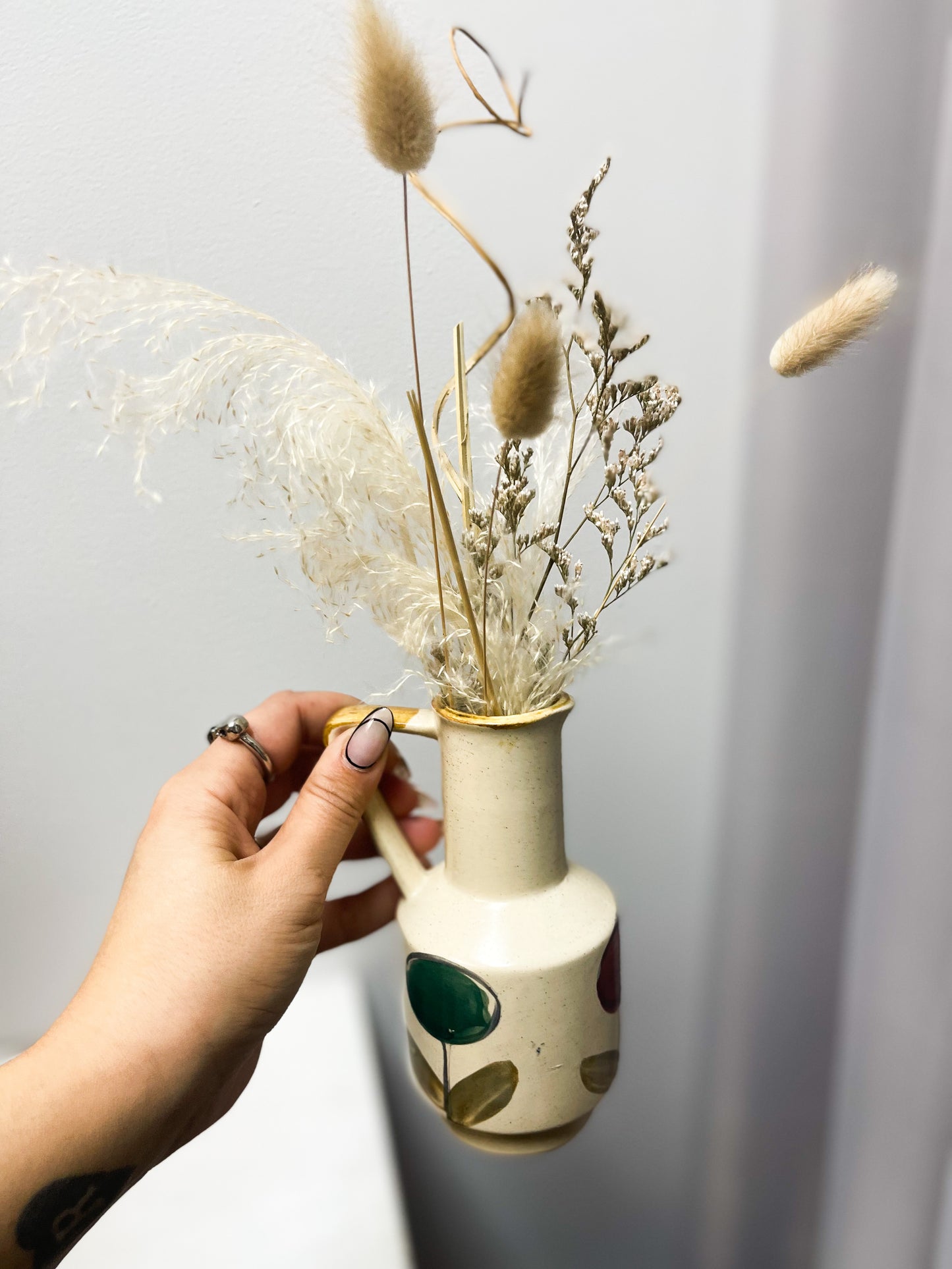 Pottery Vase with dried florals