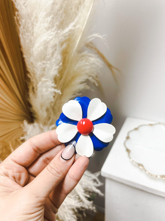 Blue, Red & White Enamel brooch