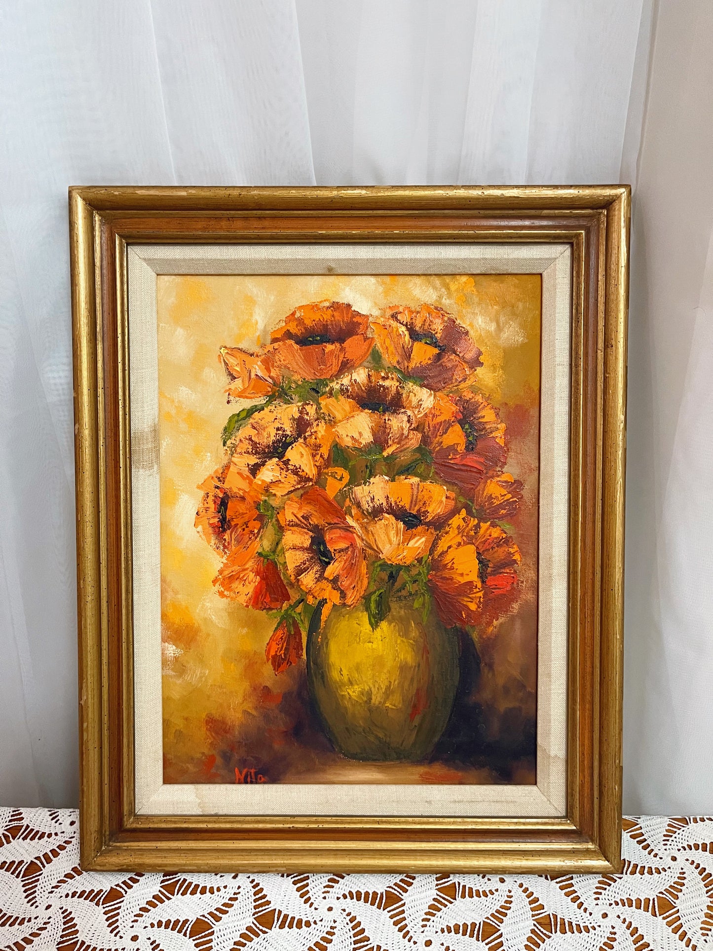 Framed Canvas Floral Painting