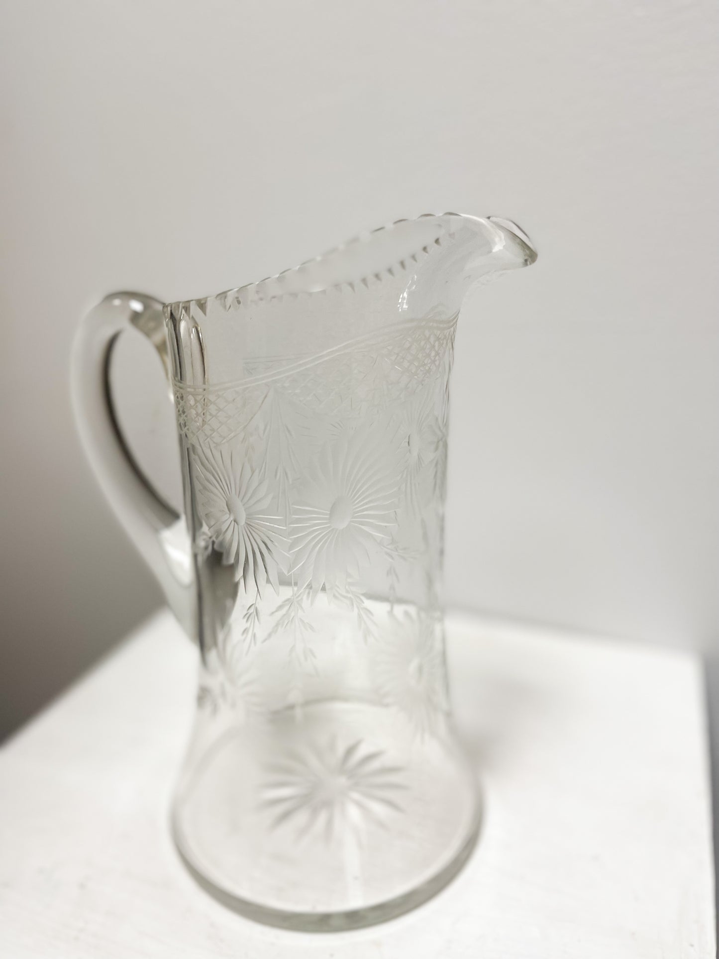 Etched Glass Pitcher