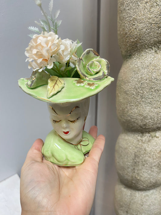 Vintage Lady Head Vase