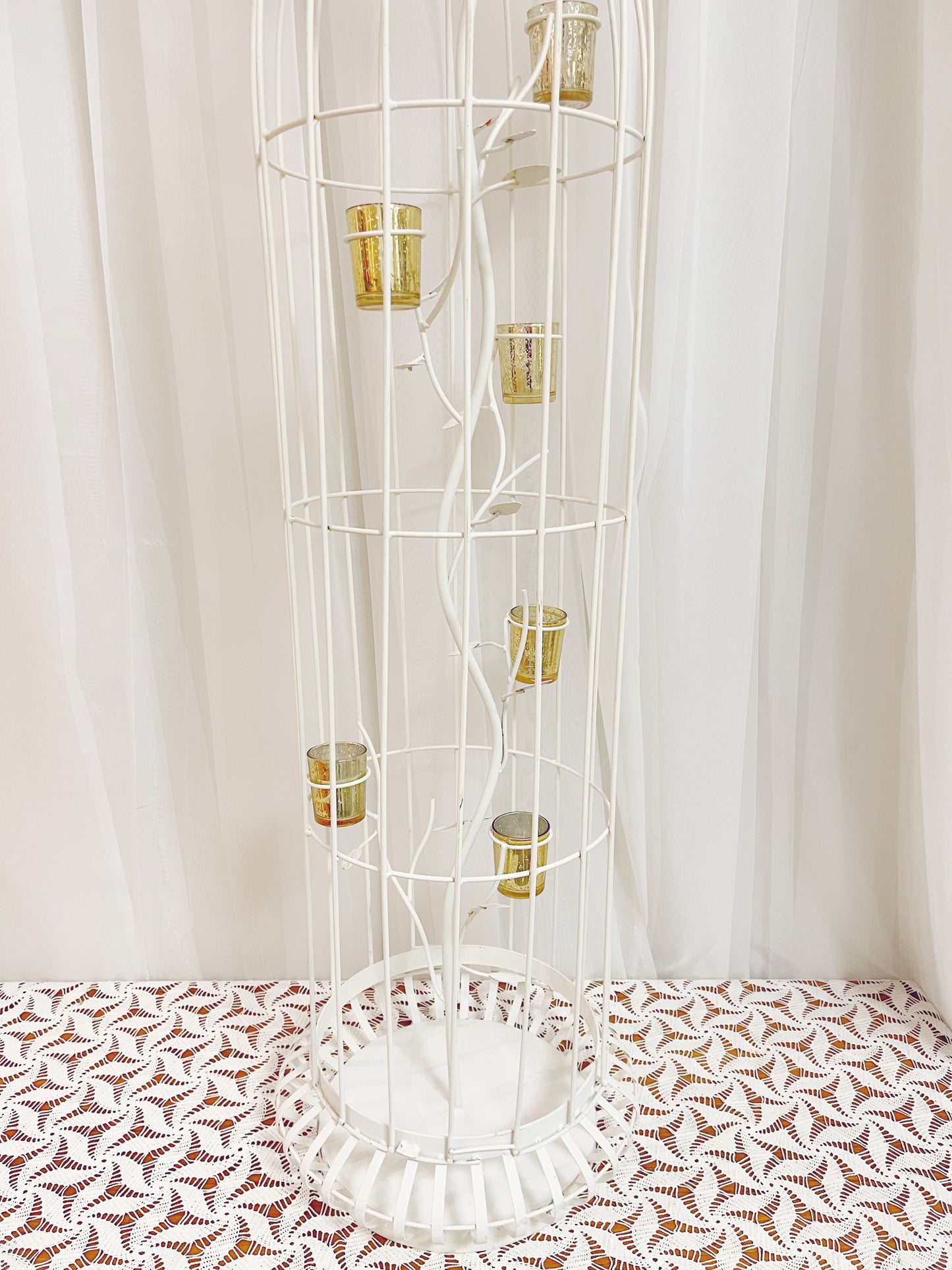 53 inch tall birdcage with candle holders