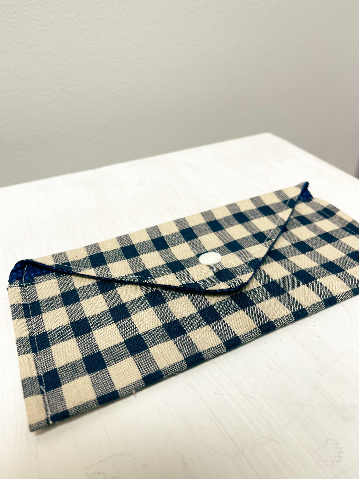 Handmade Blue Gingham Wallet