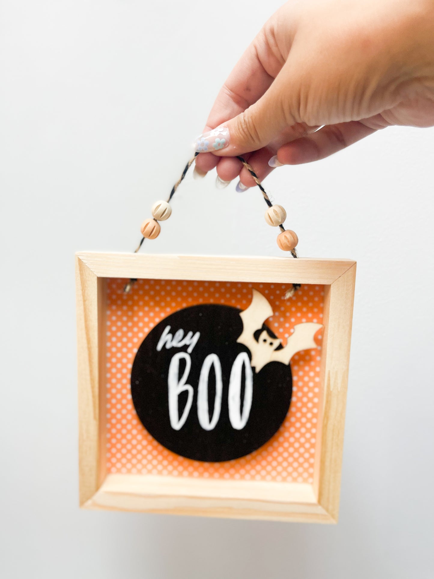 Hey Boo Sign Orange Background