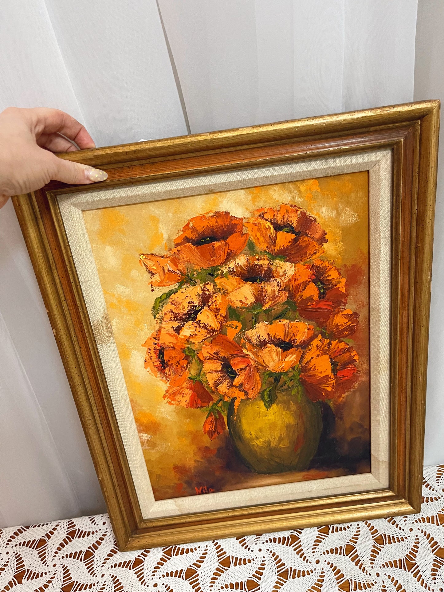 Framed Canvas Floral Painting