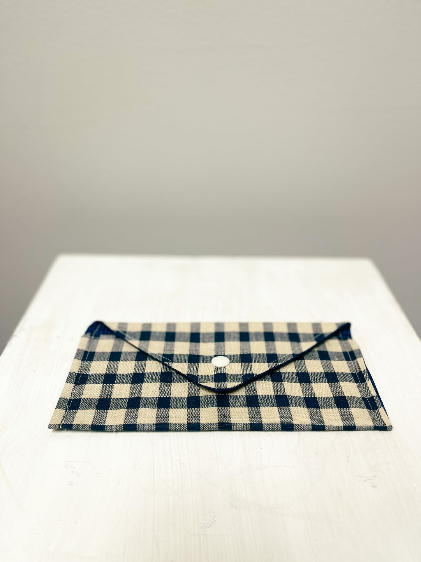 Handmade Blue Gingham Wallet