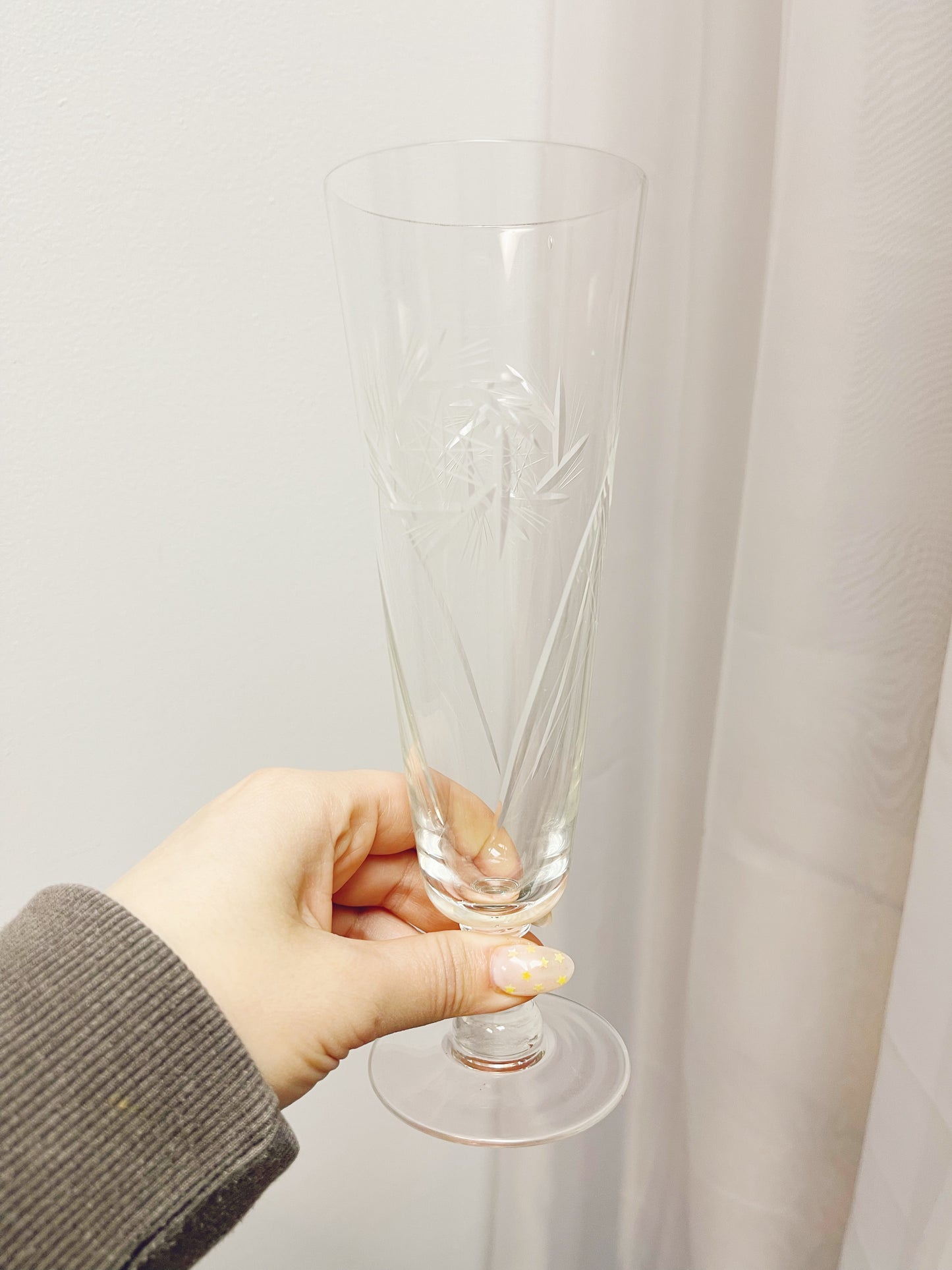 Set of 4 Pinwheel Crystal Pilsner glasses