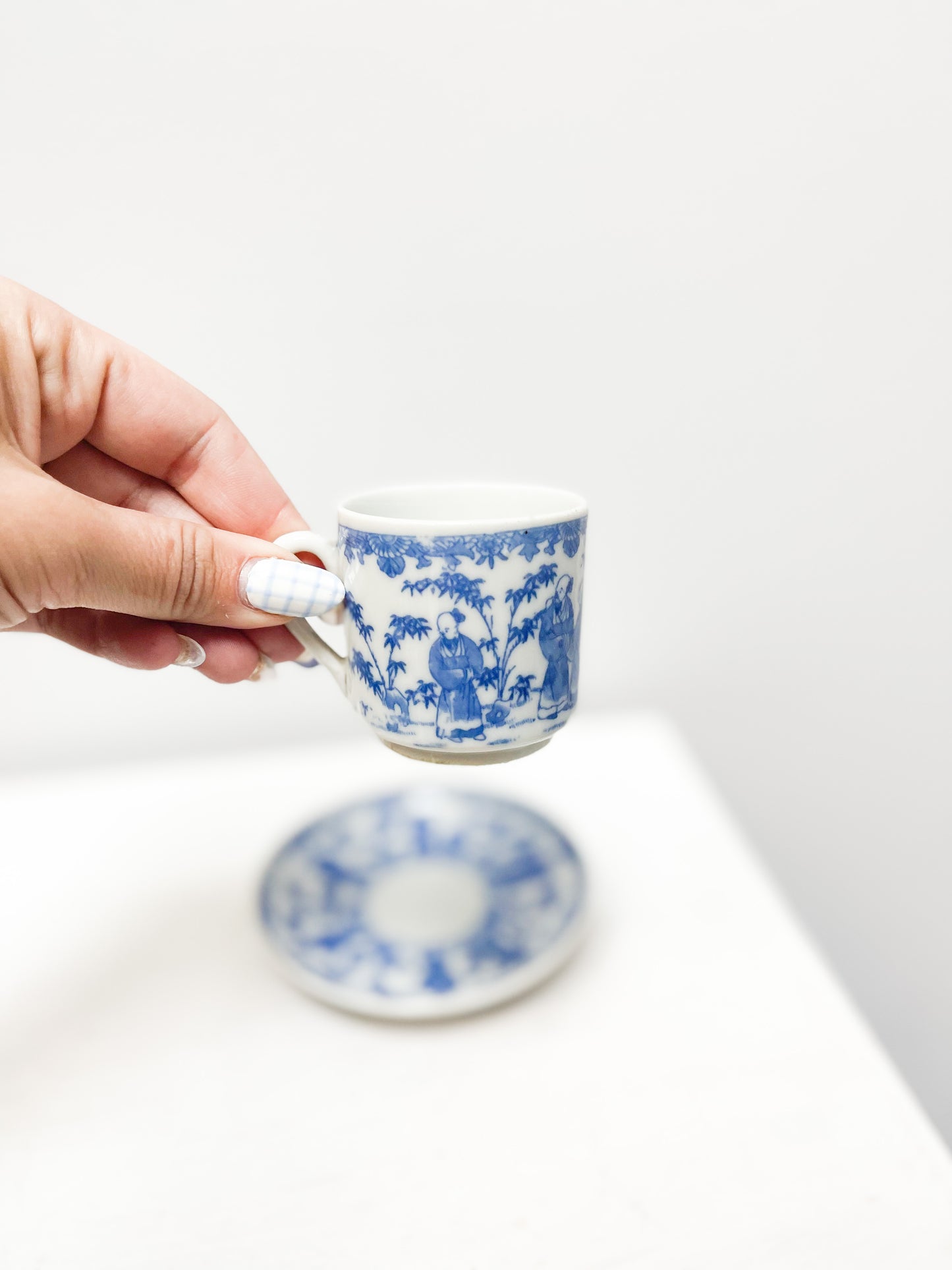 Small blue & white Demitasse cup