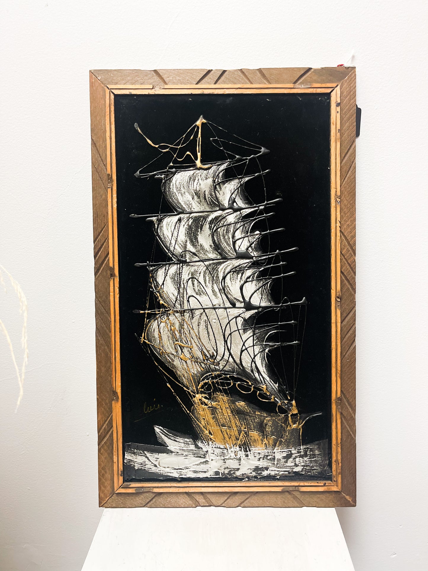 Velvet Pirate Ship Painting