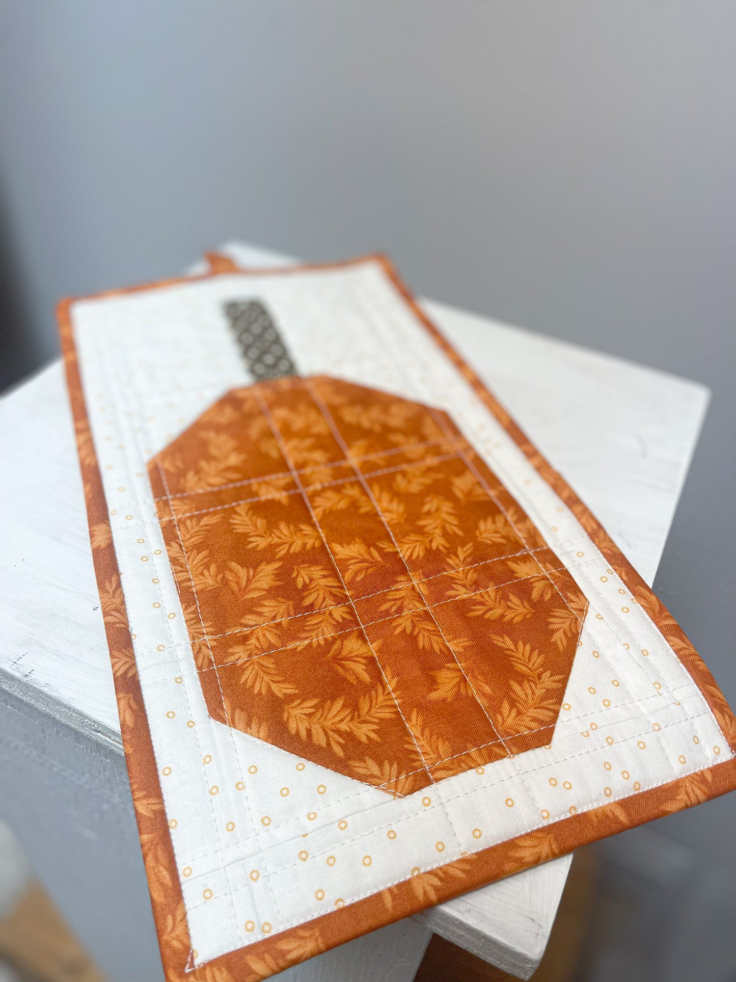 Quilted Pumpkin Trivet #3 (small)