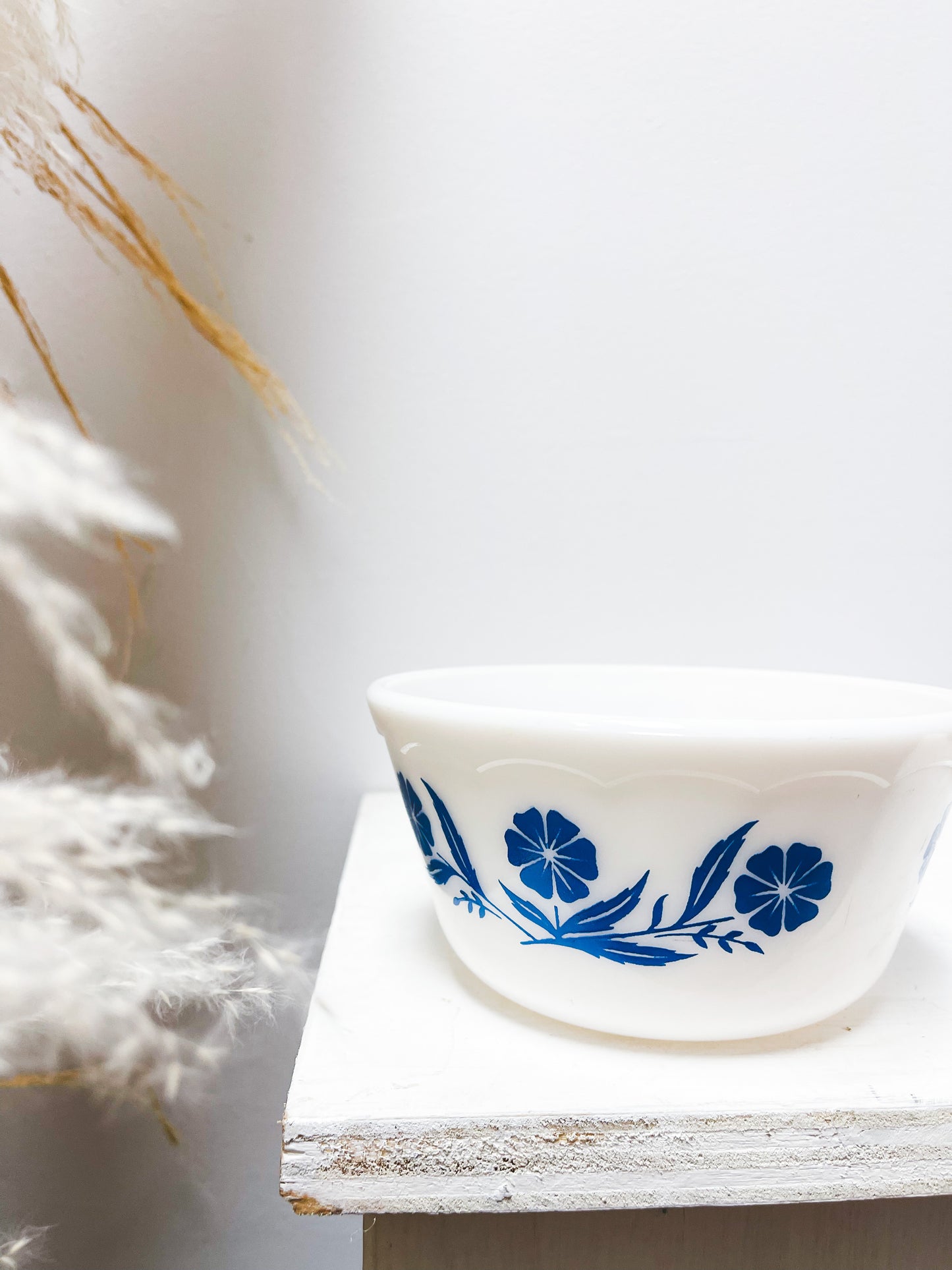 Small mixing bowl with blue floral pattern