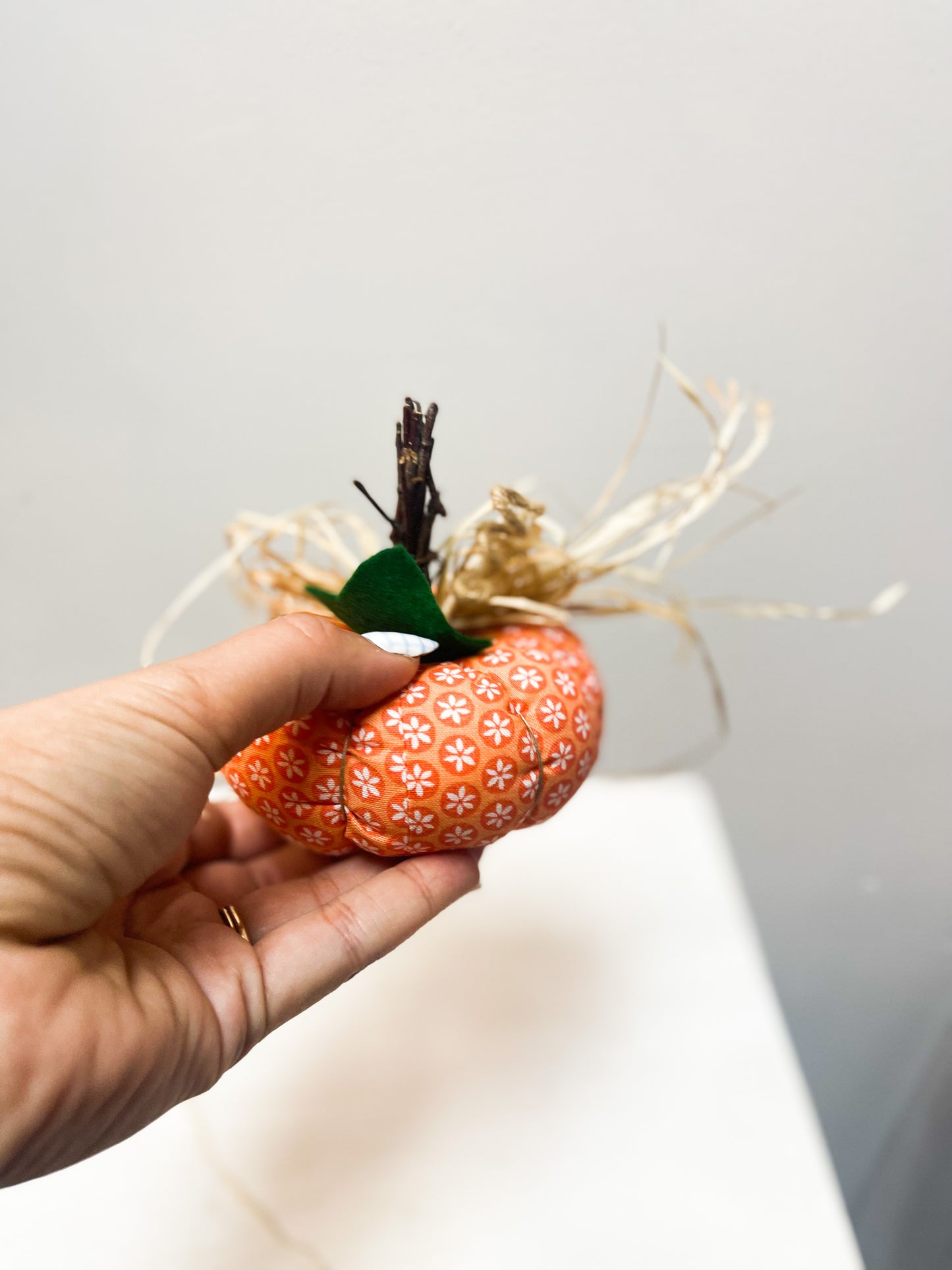 Small Handmade Fabric Pumpkins