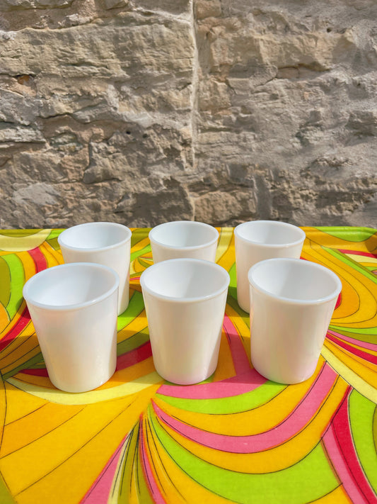 Set of 6 White Juice Cups