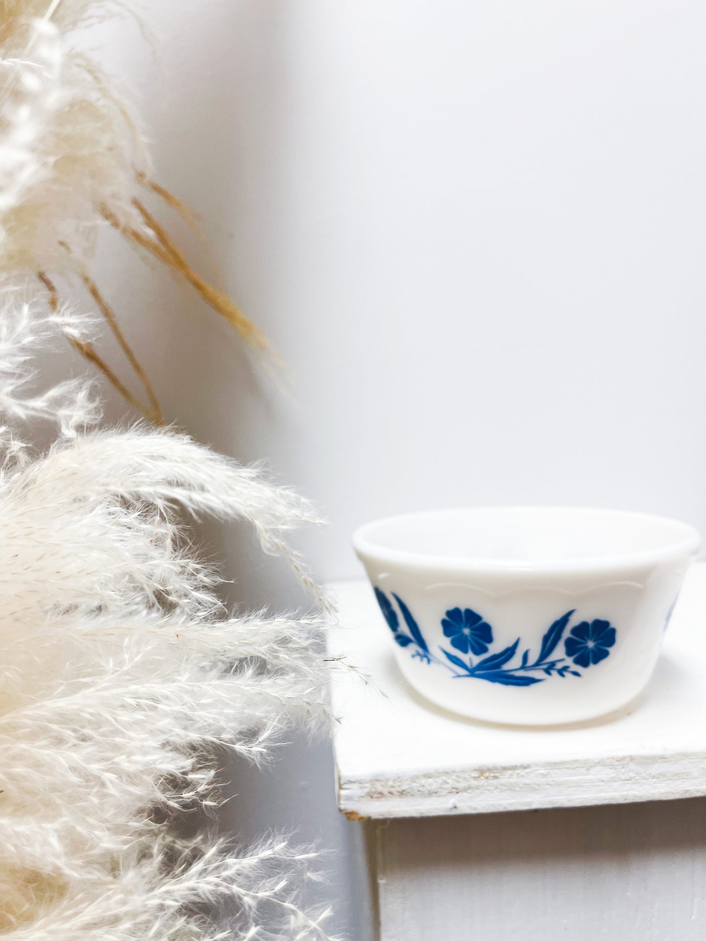 Small mixing bowl with blue floral pattern