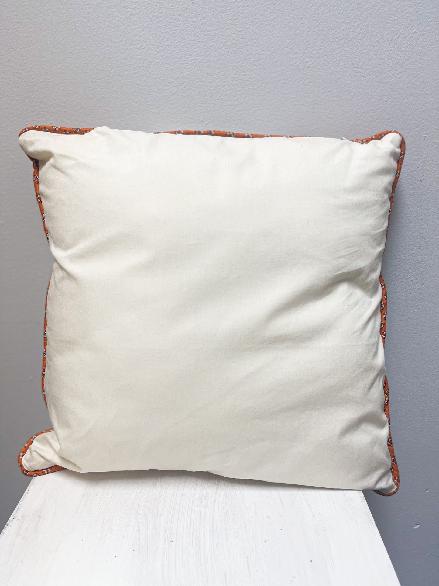 Orange Paisley Quilted Accent Pillow