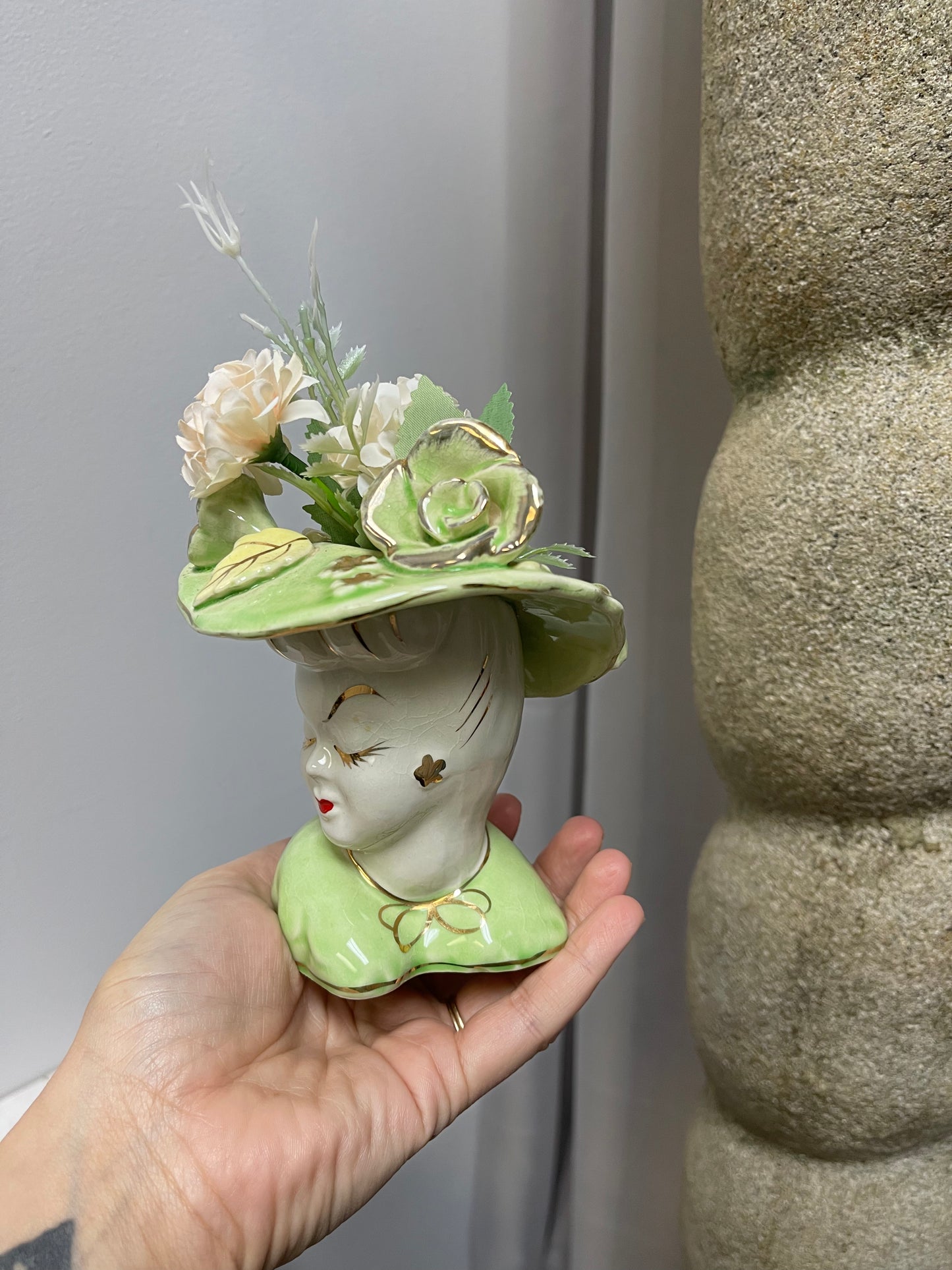 Vintage Lady Head Vase