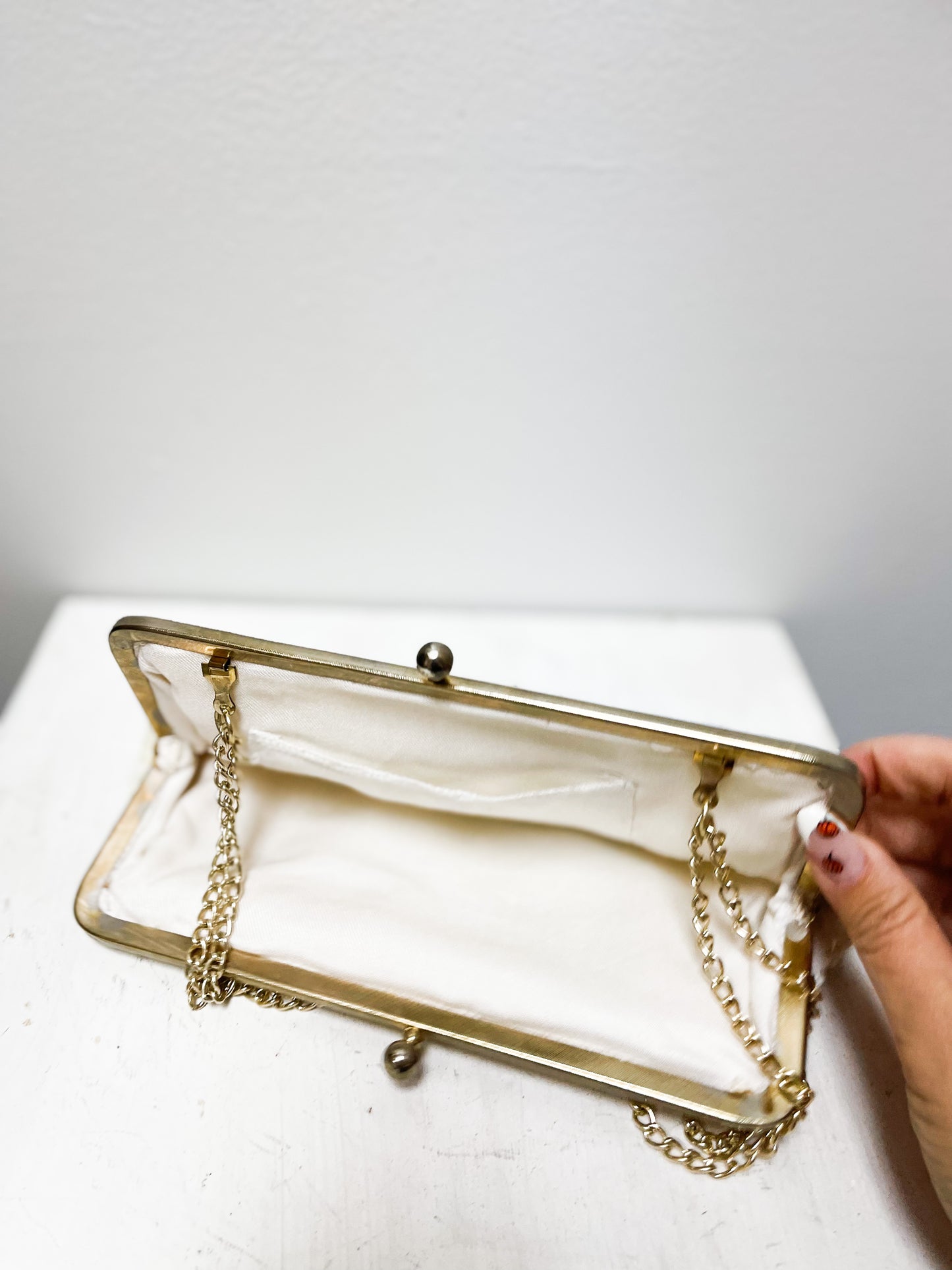 Cream & Gold purse