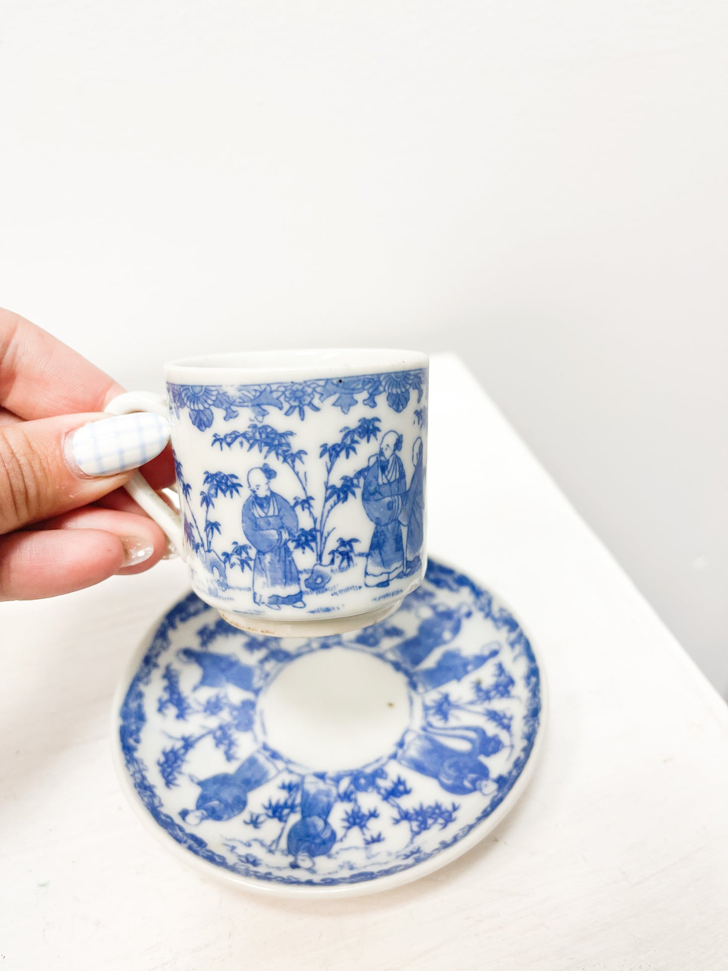 Small blue & white Demitasse cup