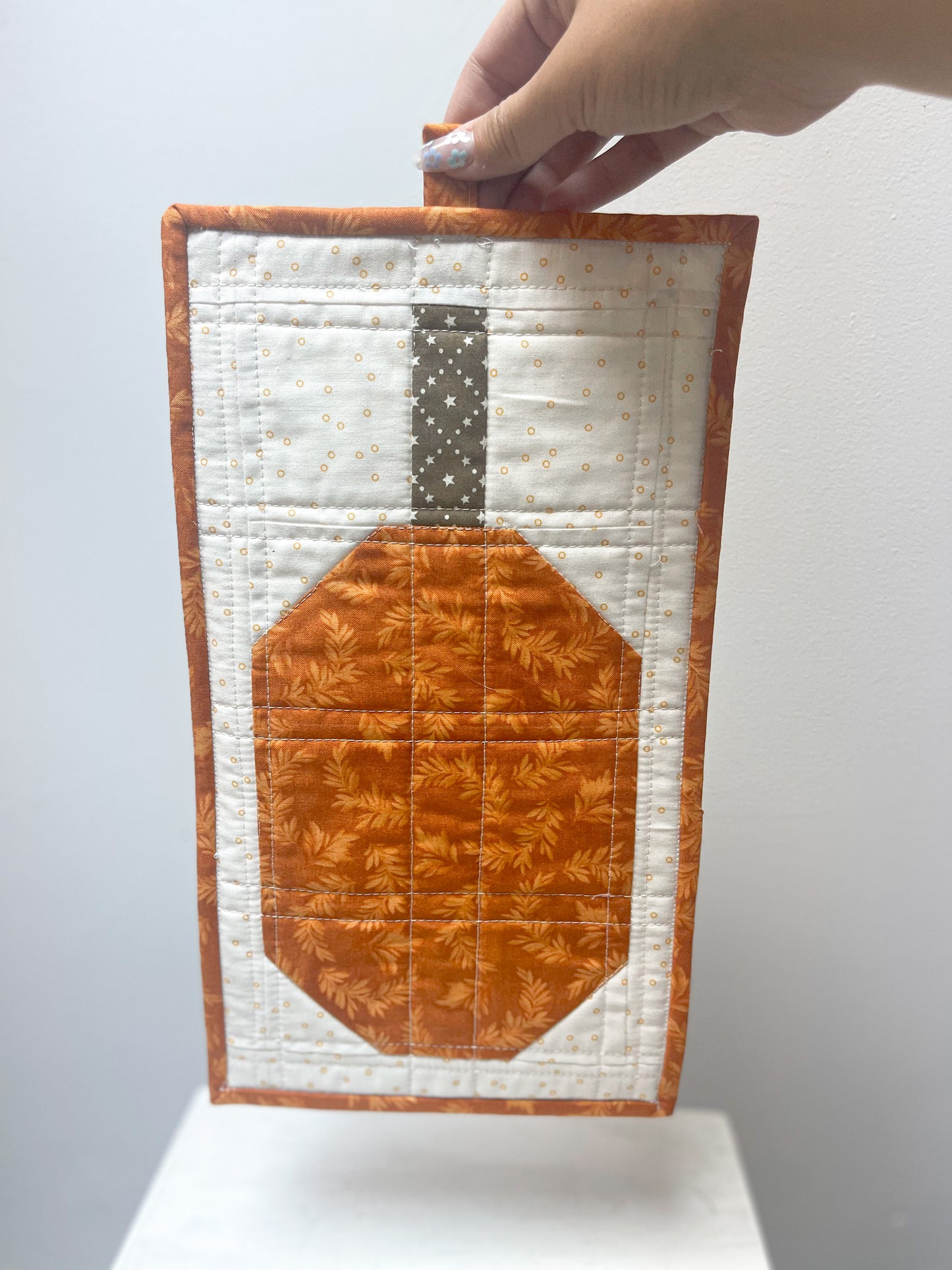 Quilted Pumpkin Trivet #3 (small)