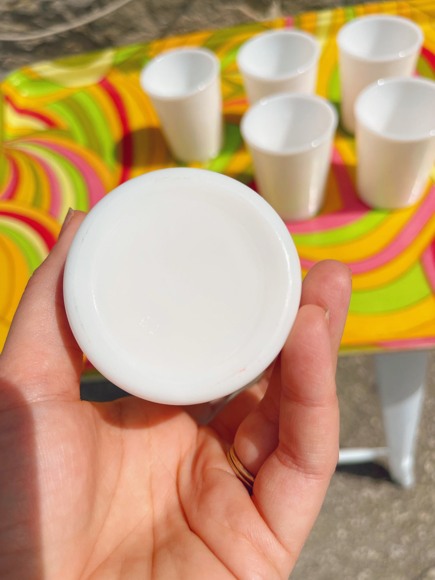 Set of 6 White Juice Cups