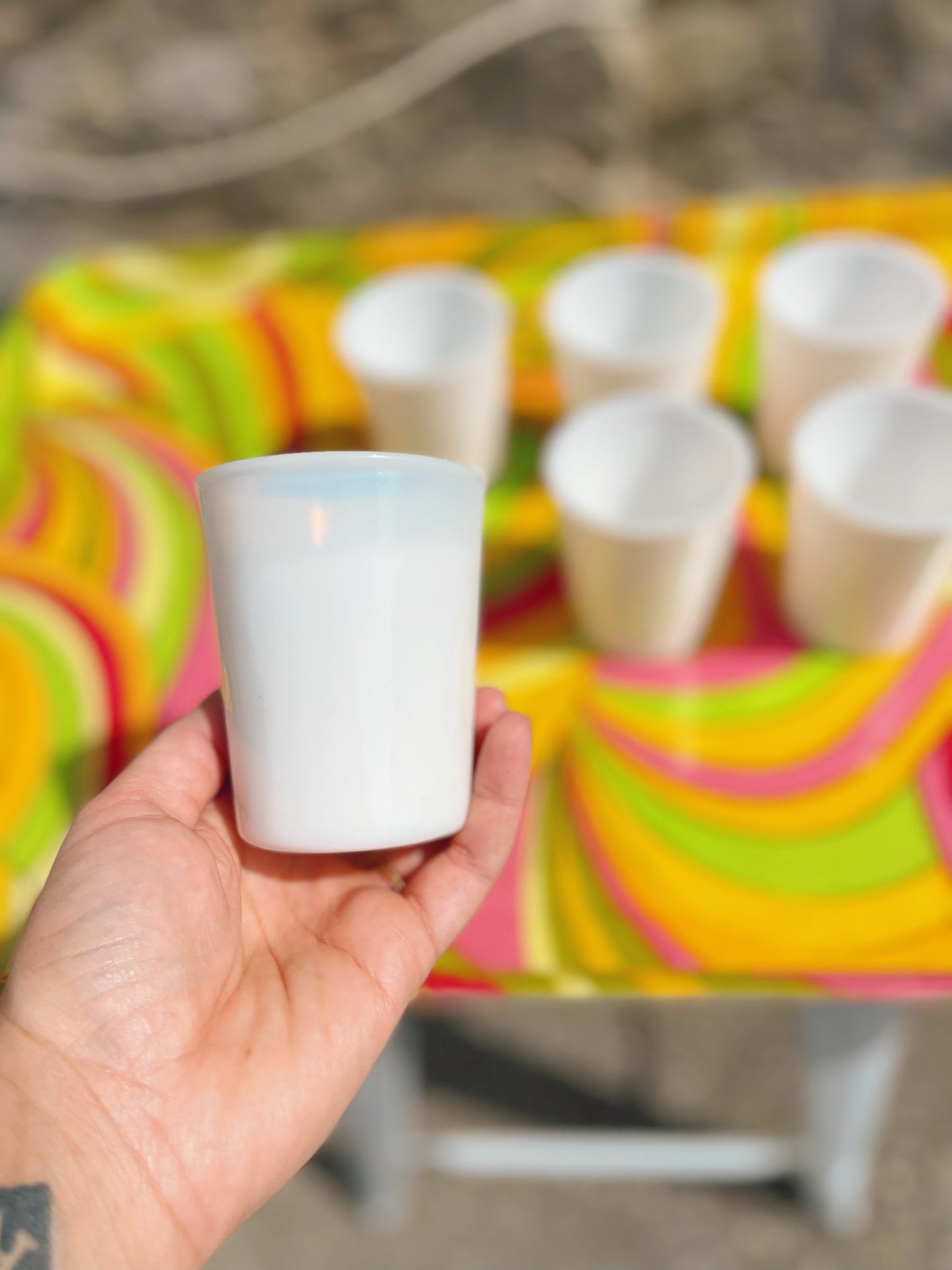 Set of 6 White Juice Cups