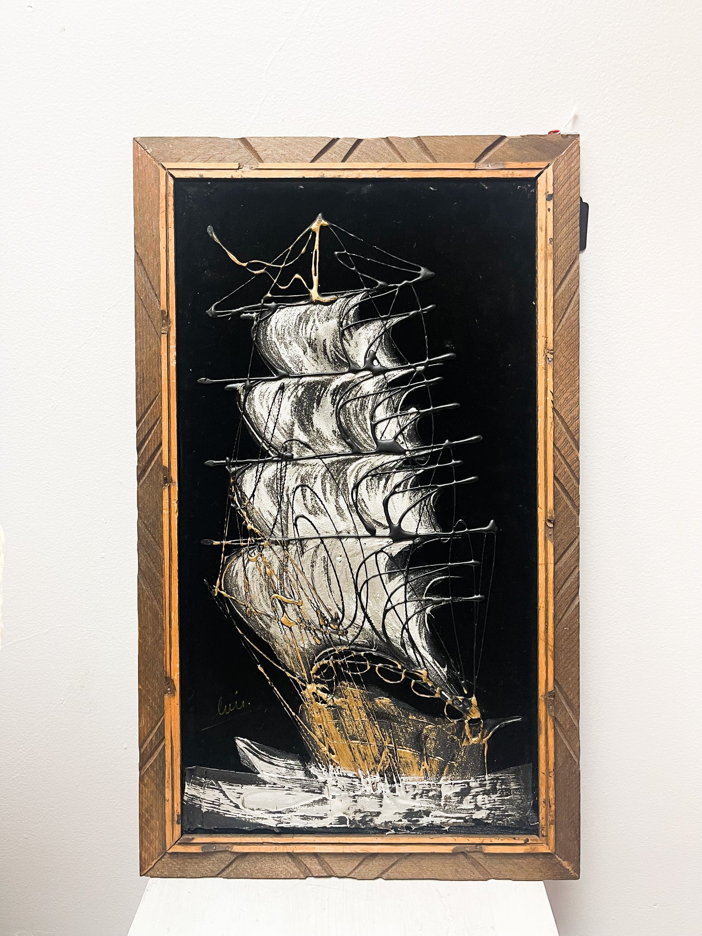 Velvet Pirate Ship Painting