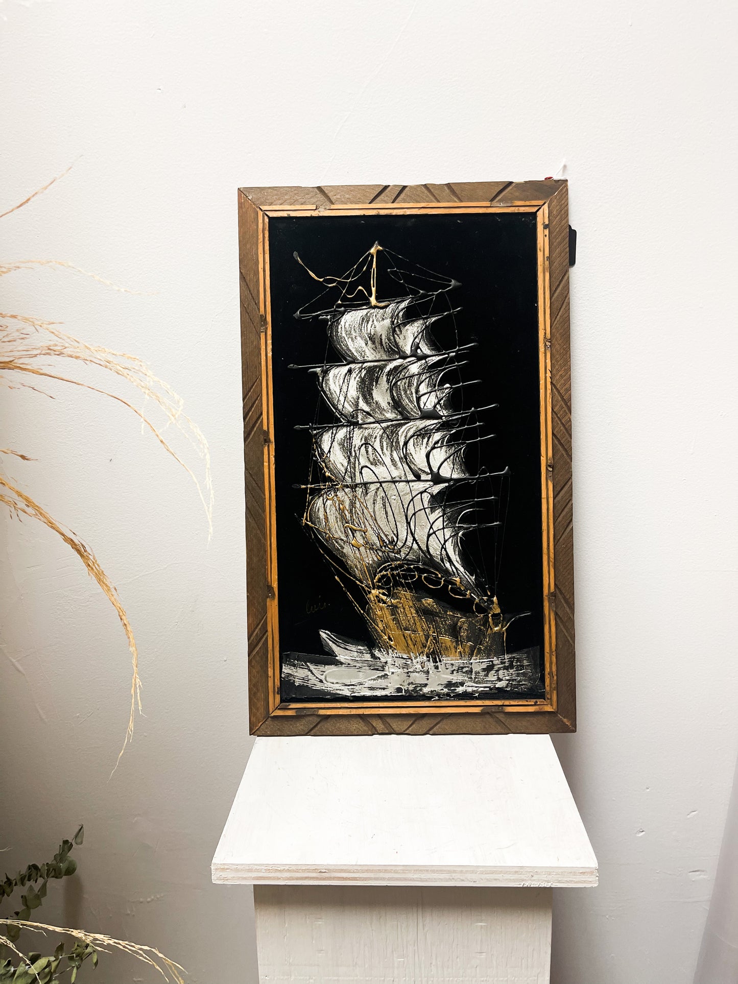 Velvet Pirate Ship Painting