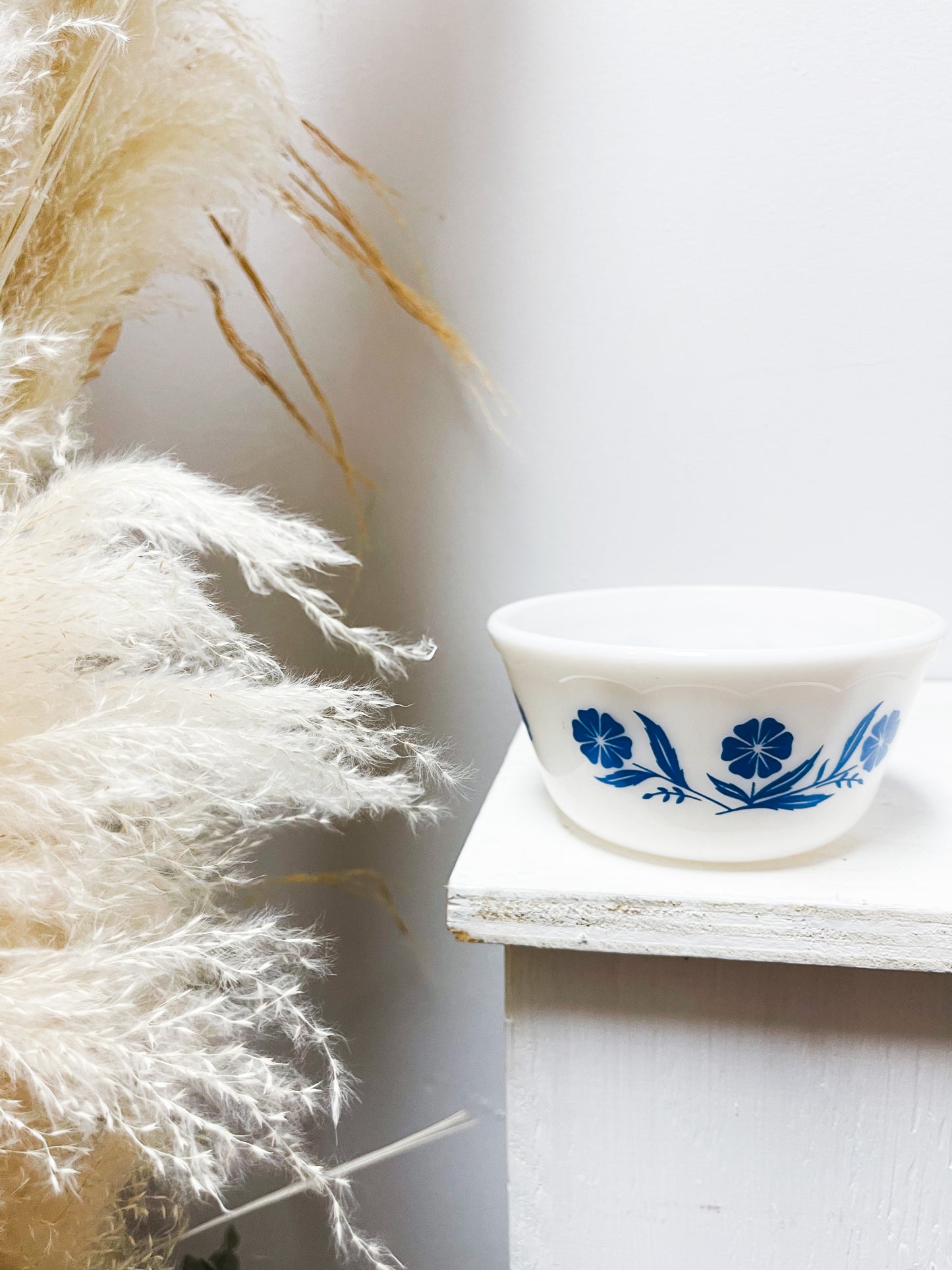 Small mixing bowl with blue floral pattern