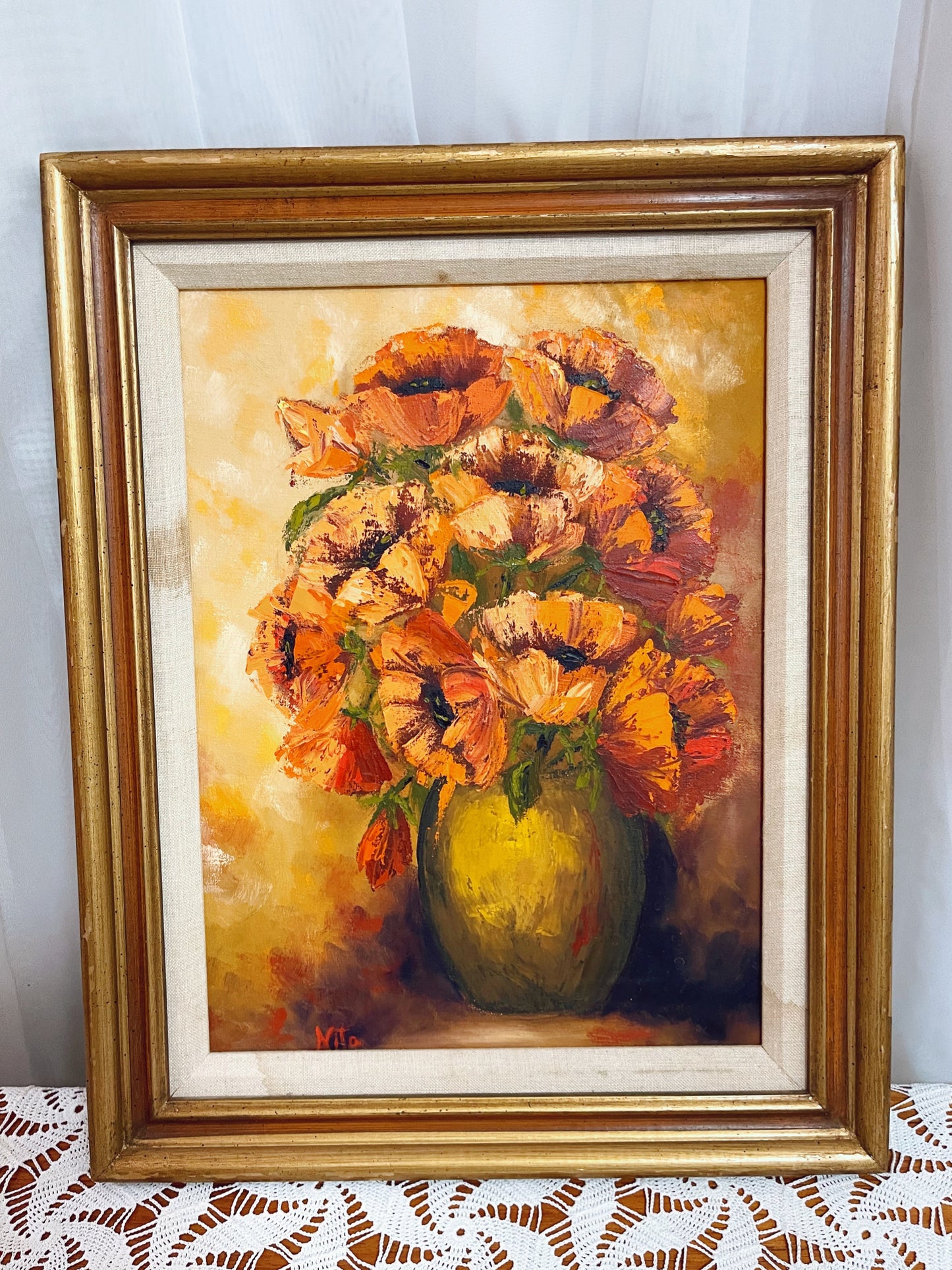 Framed Canvas Floral Painting