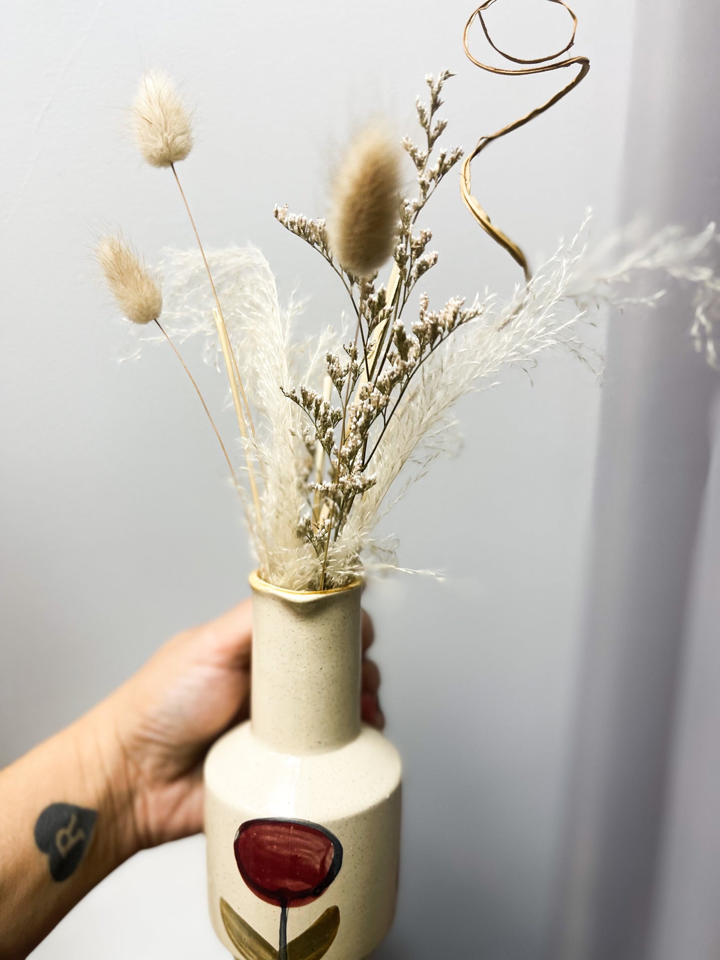 Pottery Vase with dried florals