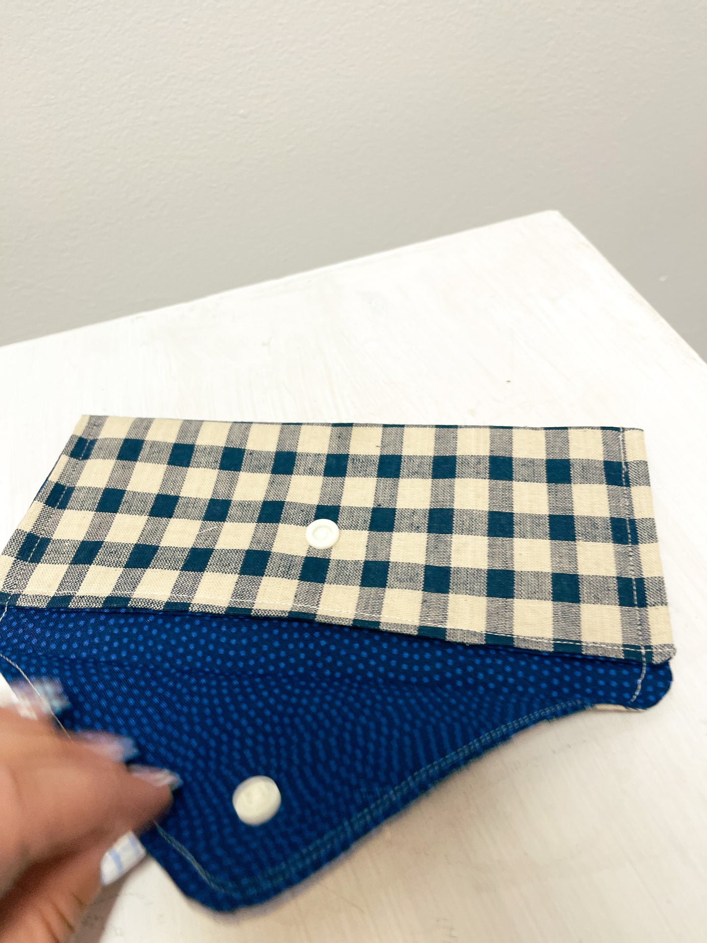 Handmade Blue Gingham Wallet