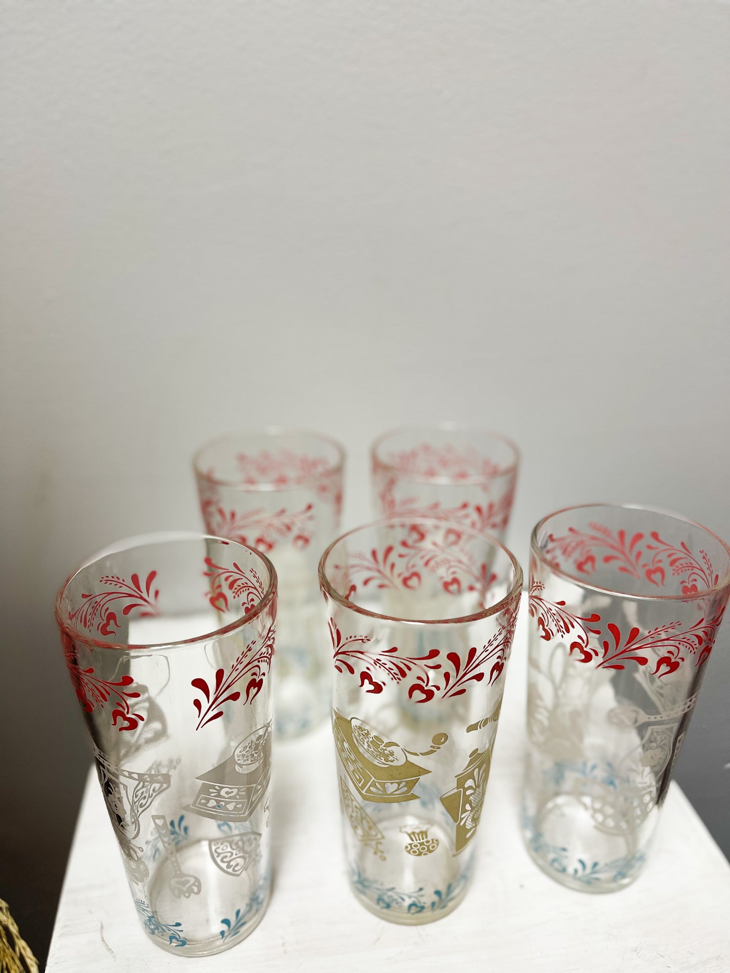 Set of 5 Hazel Atlas drinking glasses