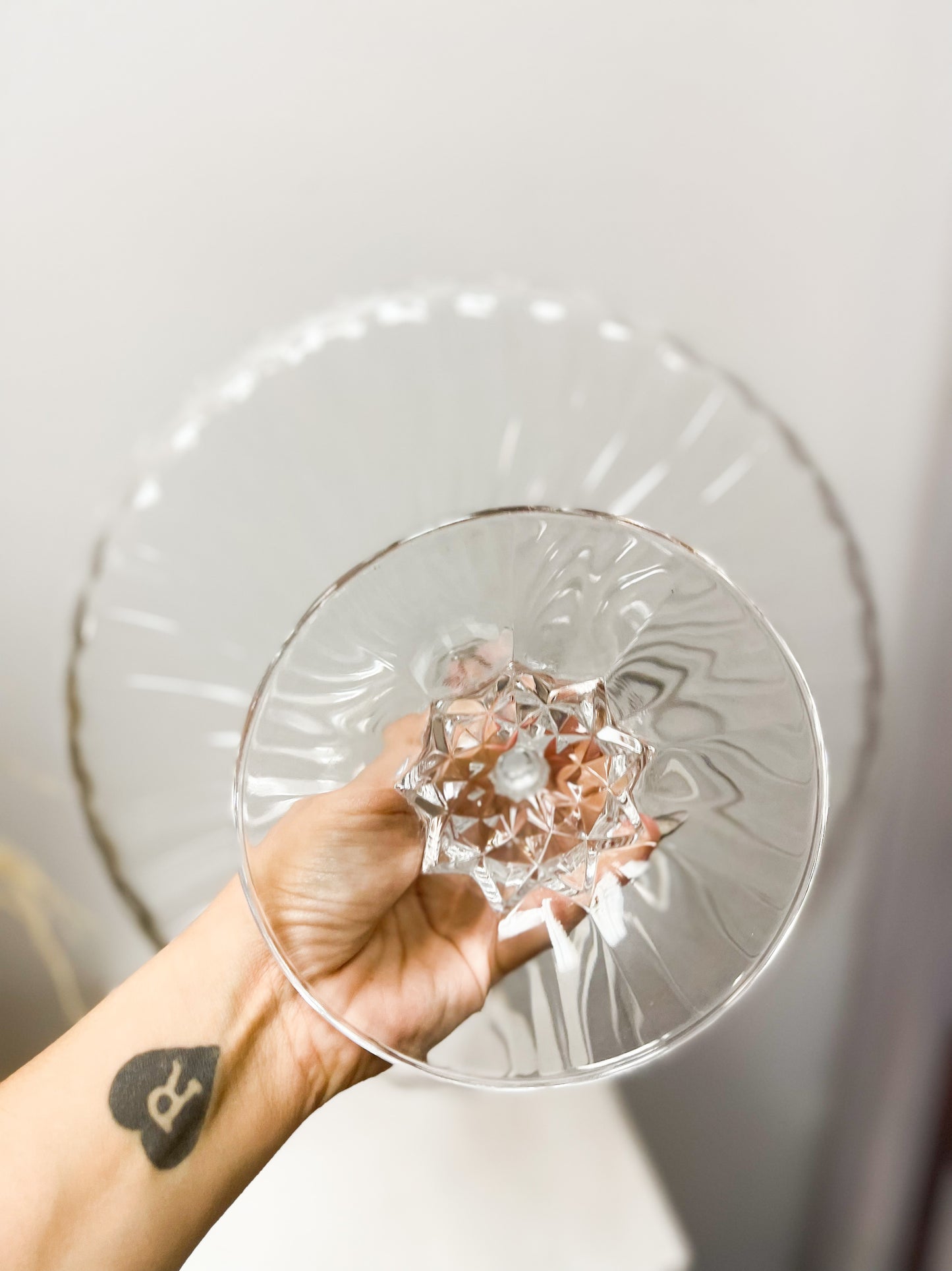 Large glass cake plate