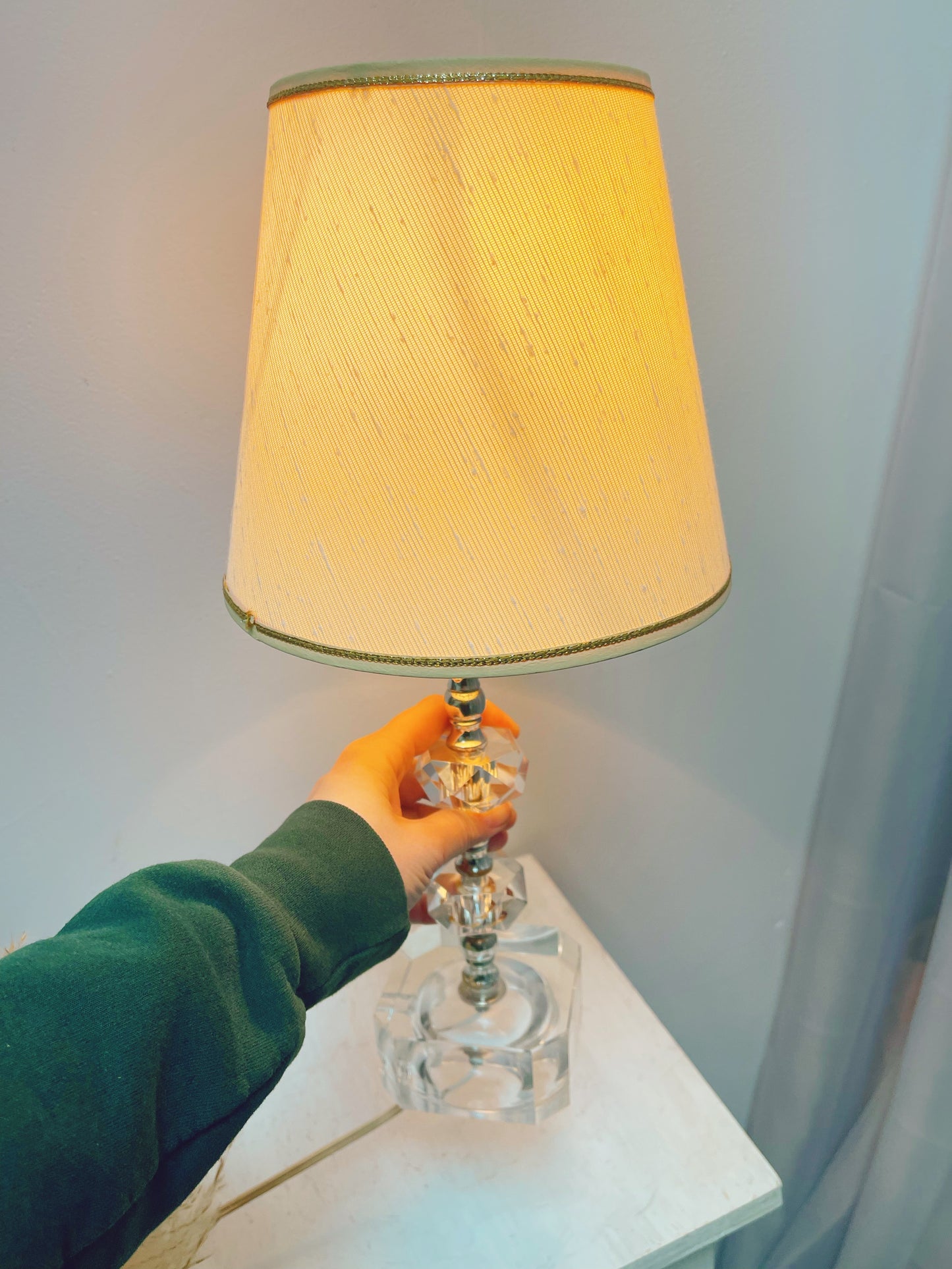 Vintage lamp vase + shade