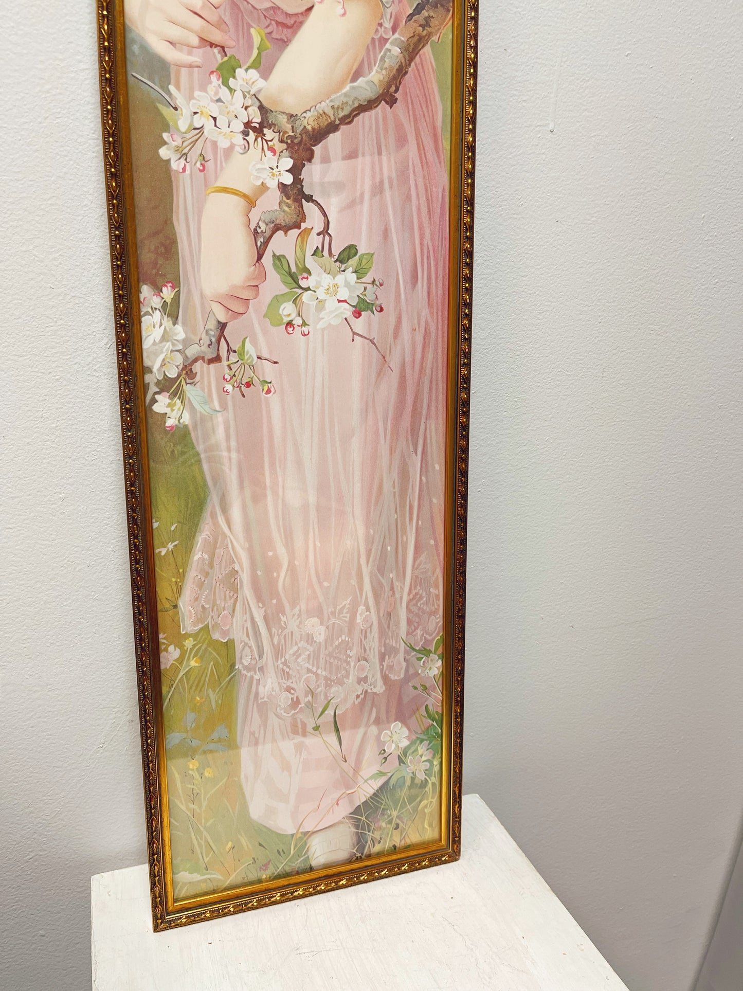 Tall vintage Victorian framed picture