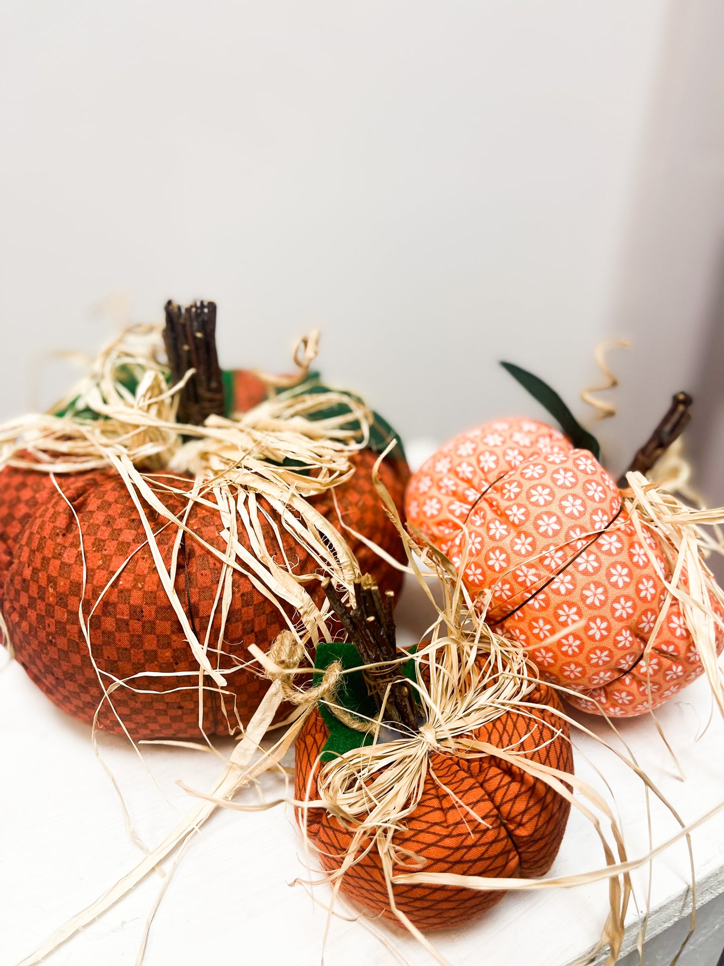 Large Handmade Fabric Pumpkin Decorations