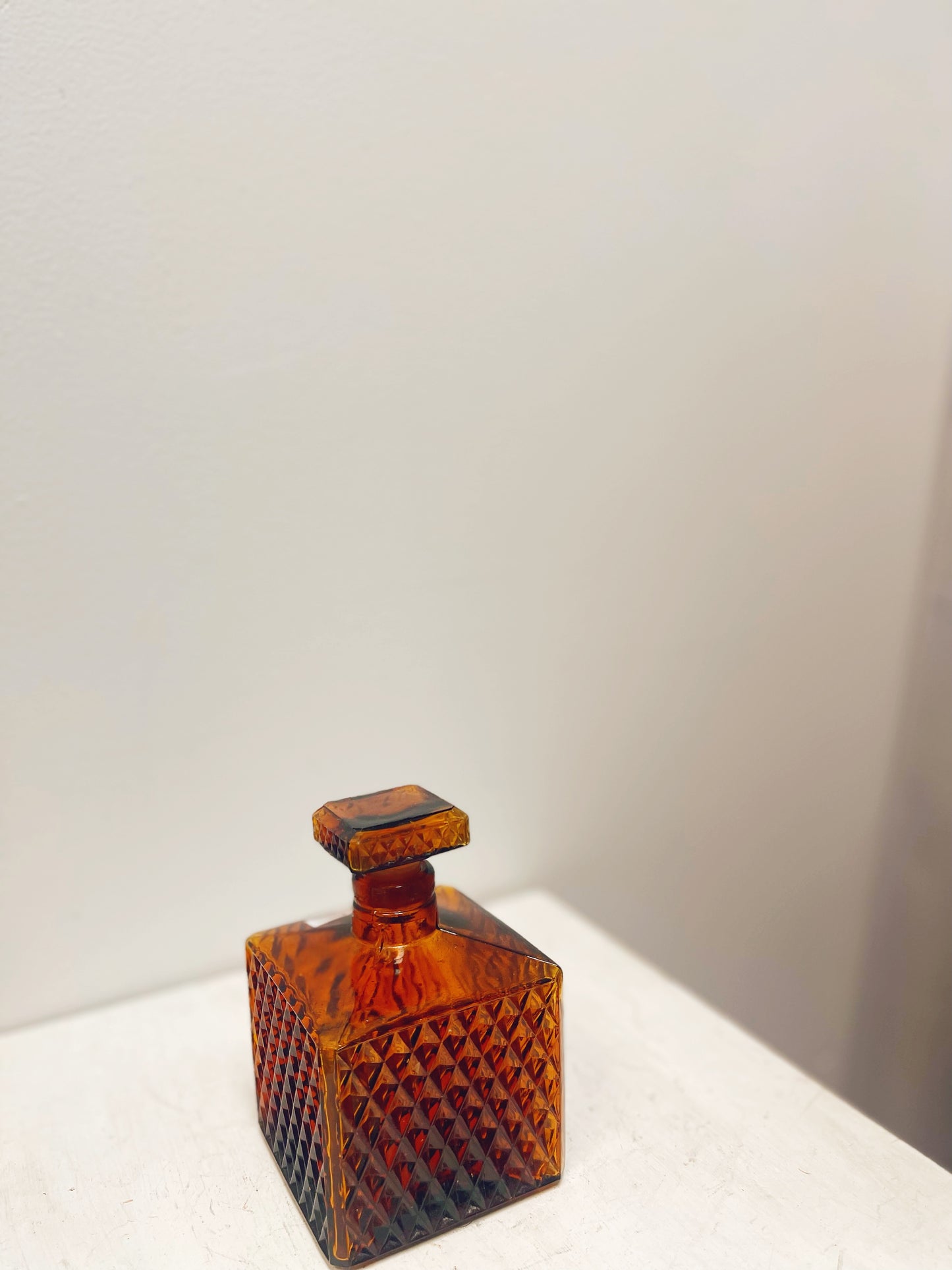 Amber glass decanter