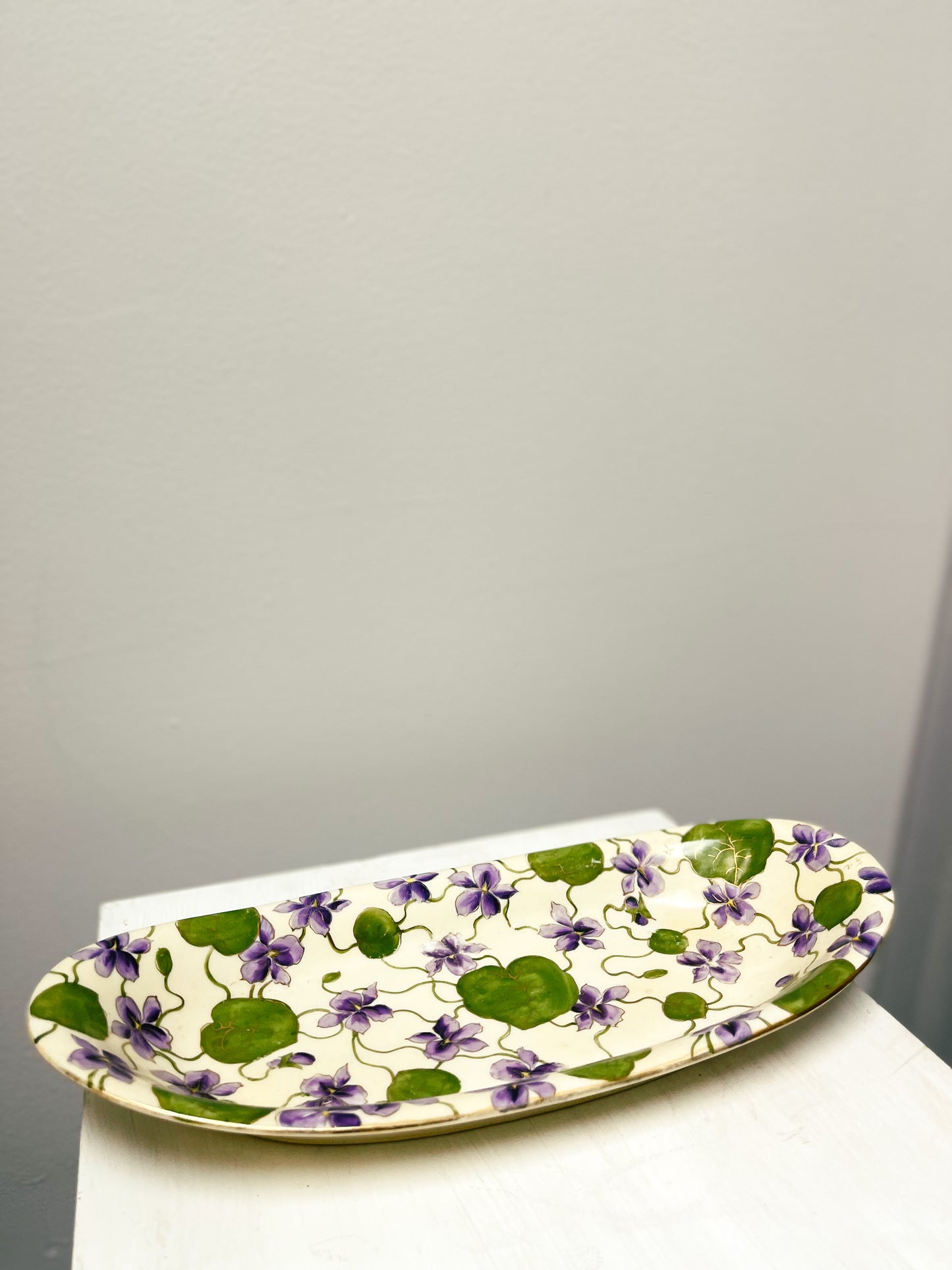 Hand Painted Catch All - Purple Flowers