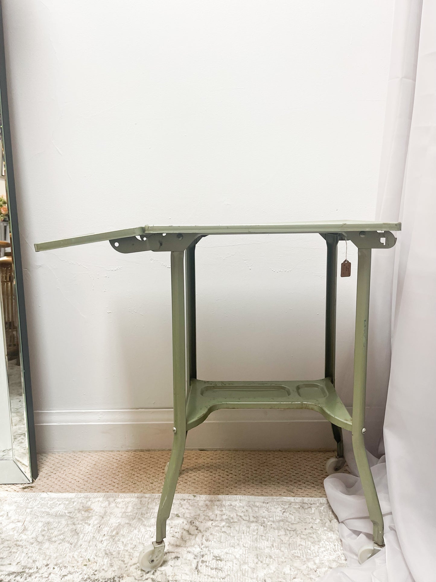 Green Metal Rolling Desk